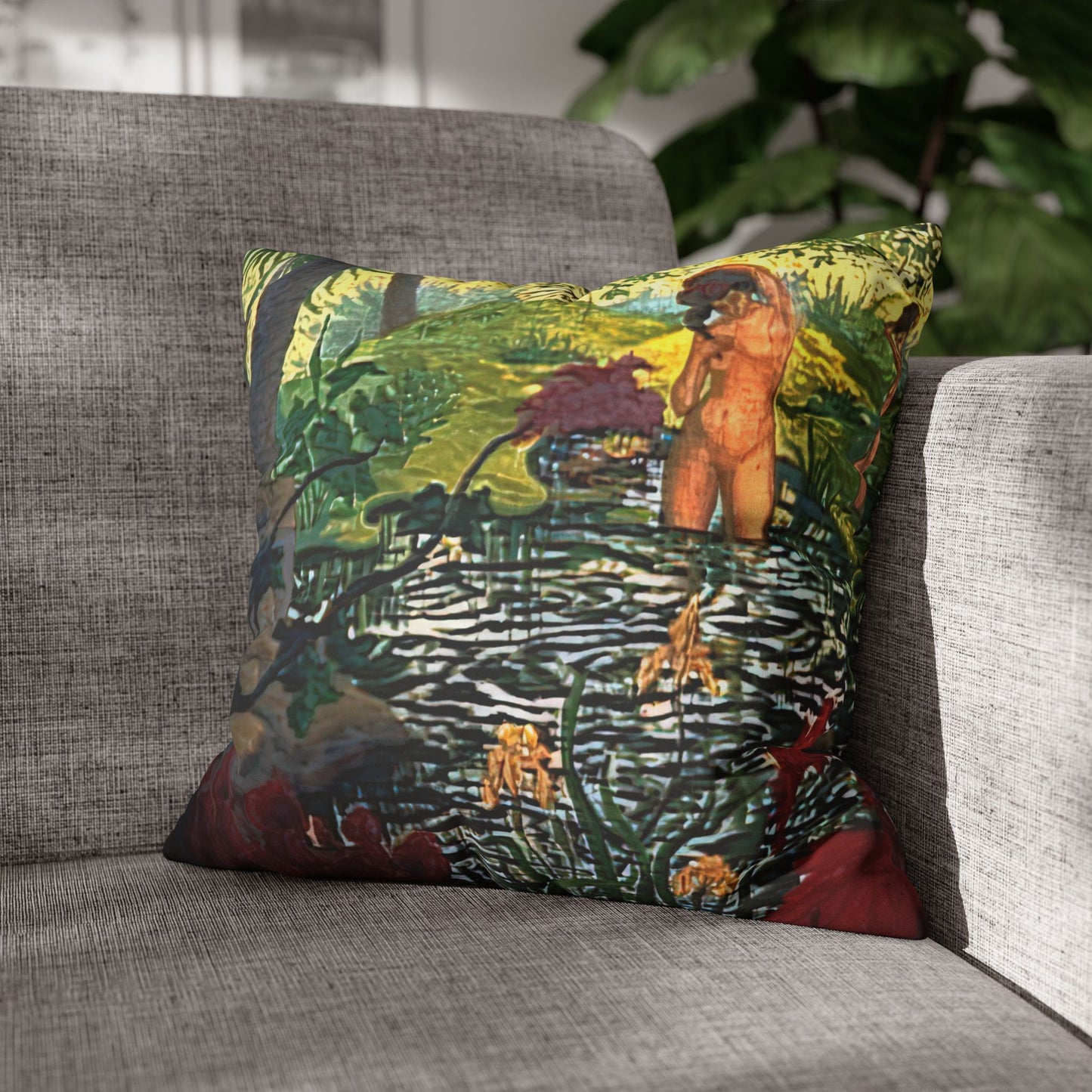 Ranson, Paul - The Lotus Bather (1906) - Suede Square Pillowcase
