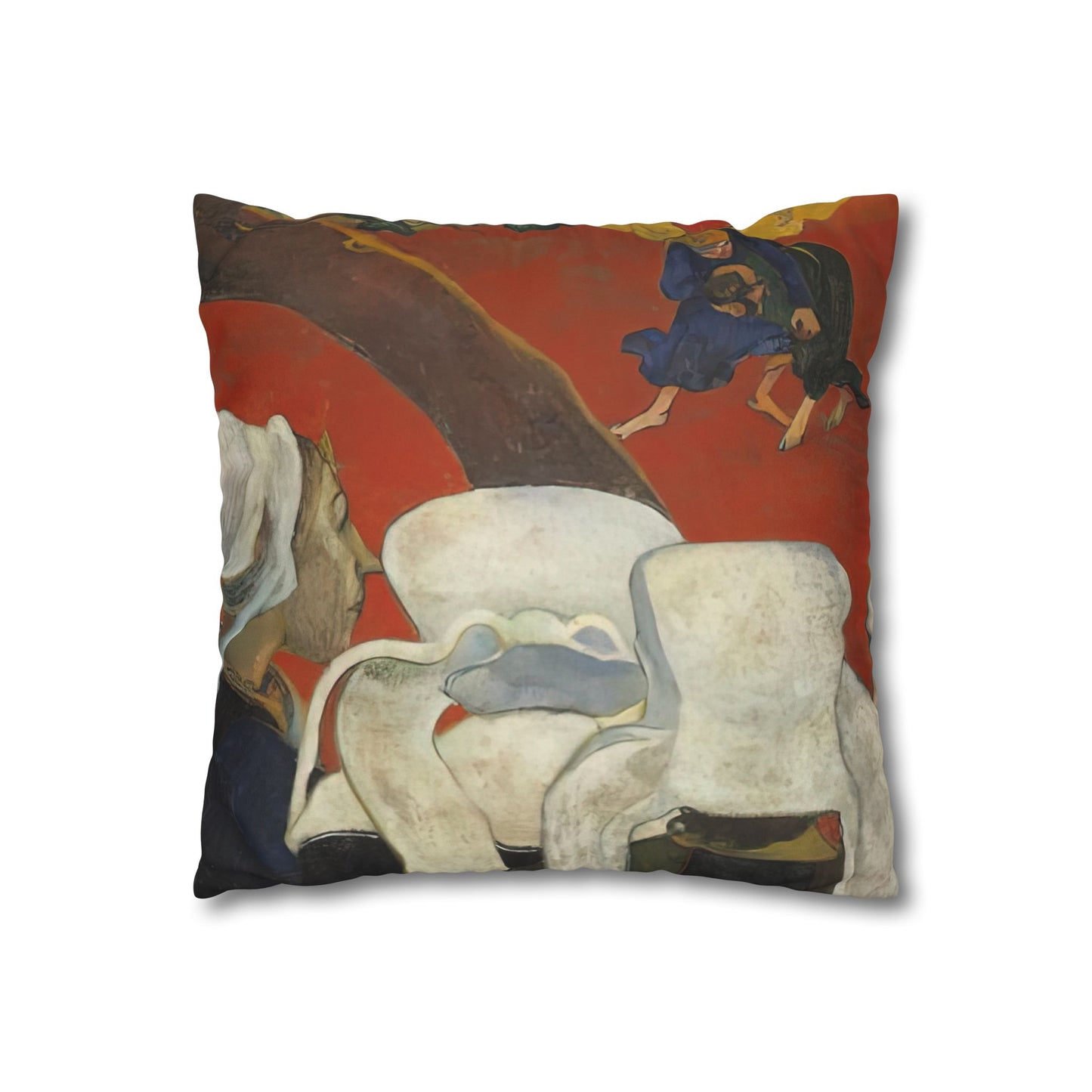 Gauguin, Paul - Vision of the Sermon (Jacob Wrestling with the Angel) (1888) - Suede Square Pillowcase