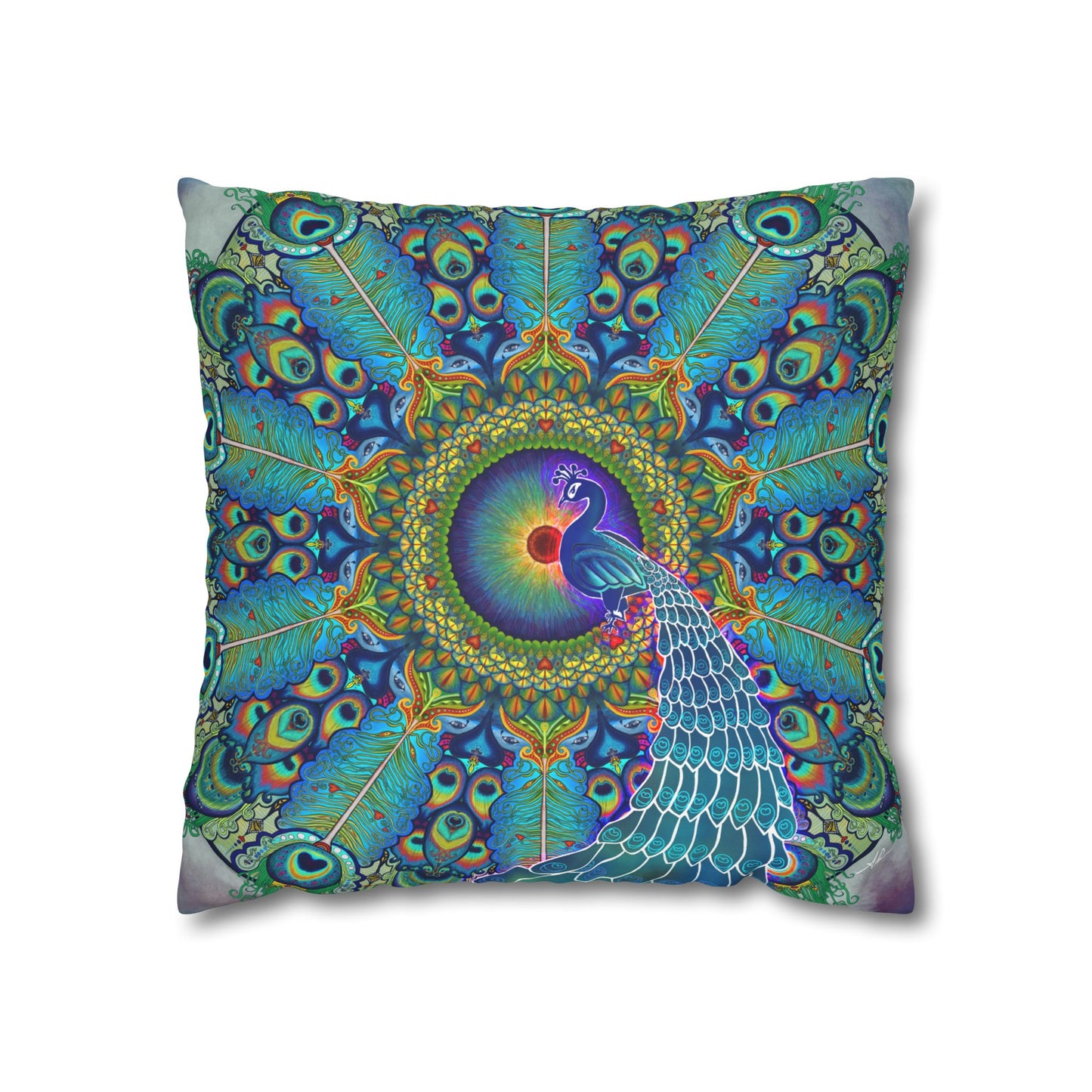 Pacio, Adam - Melek Taus Mandala - Suede Square Pillowcase