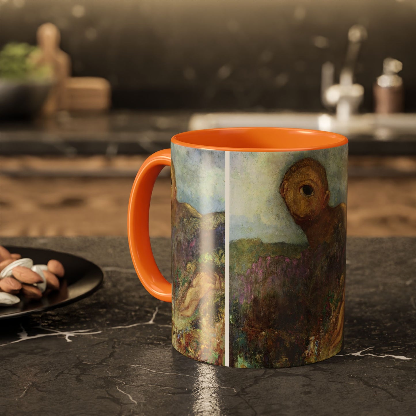 Redon, Odilon - The Cyclops (1914) - Colorful Accent Mugs