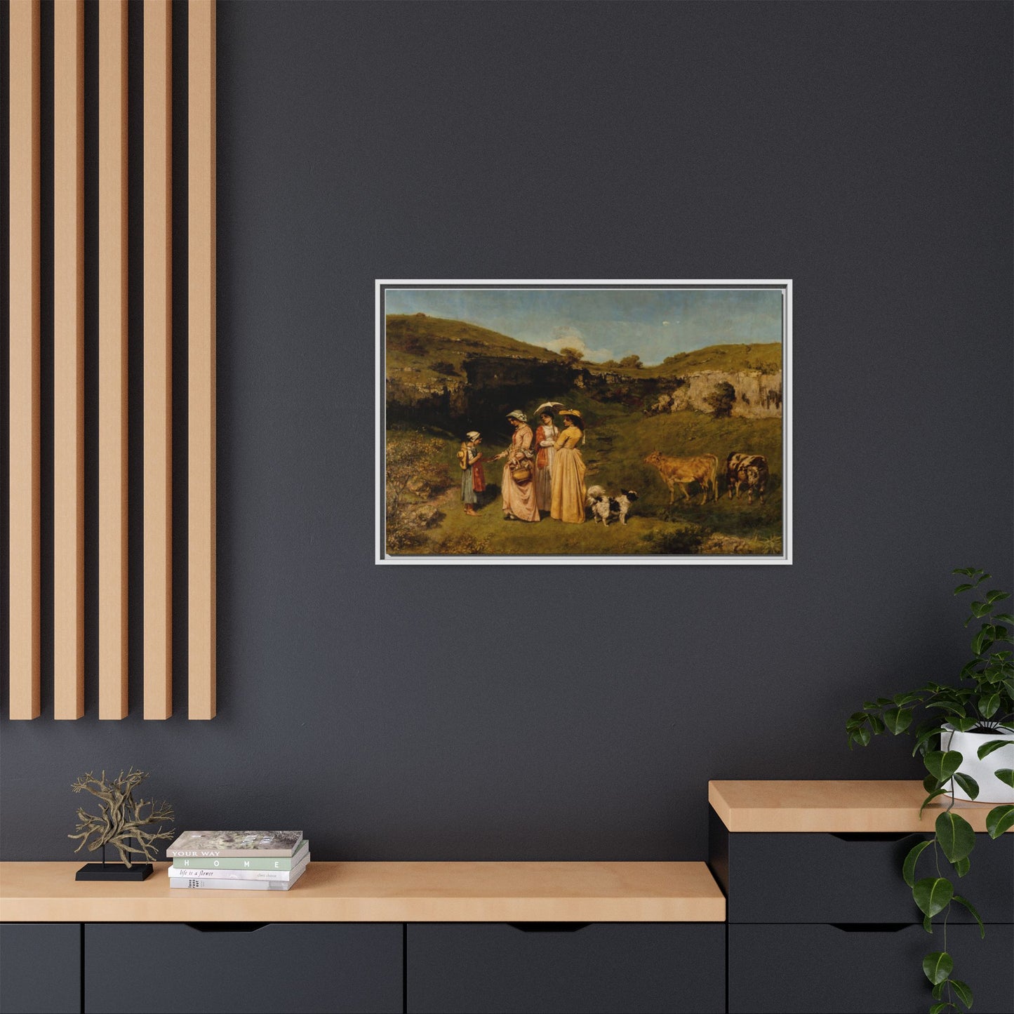 Courbet, Gustave - Young Ladies of the Village (1851) - Matte Canvas, Framed