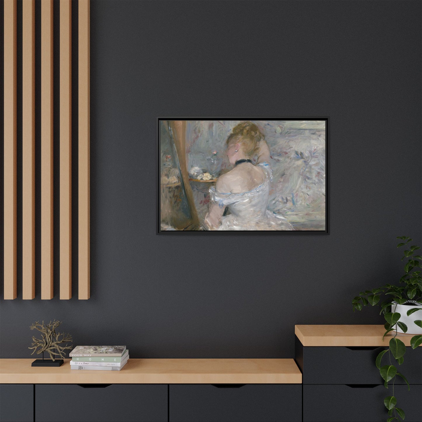 Morisot, Berthe - Woman at Her Toilette (1880) - Matte Canvas, Framed