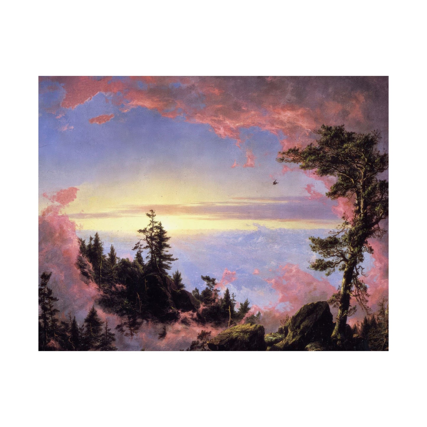 Church, Frederic Edwin - Above the Clouds at Sunrise  (1849) - Satin Posters