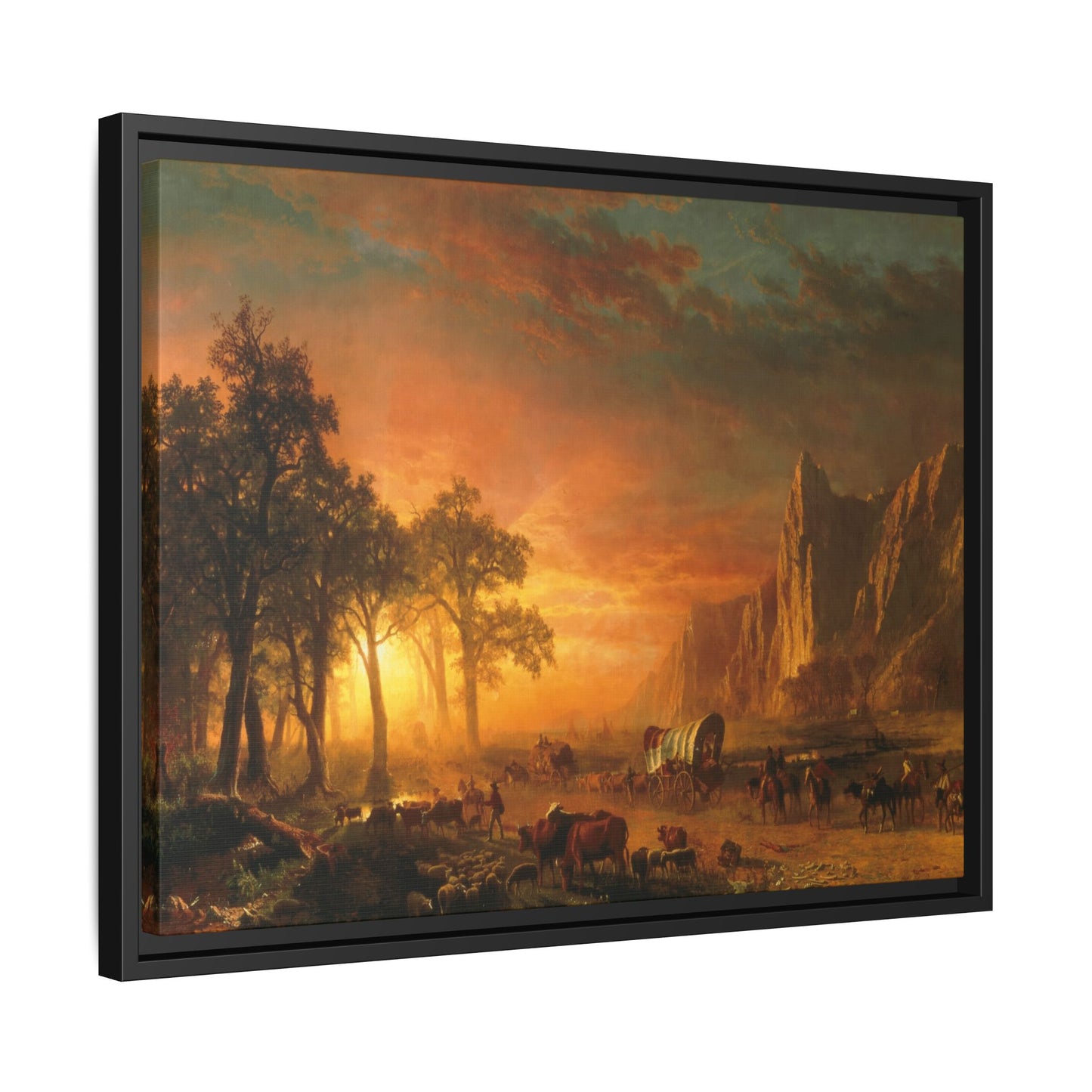 Bierstadt, Albert - Emigrants Crossing the Plains (1867) - Matte Canvas, Framed