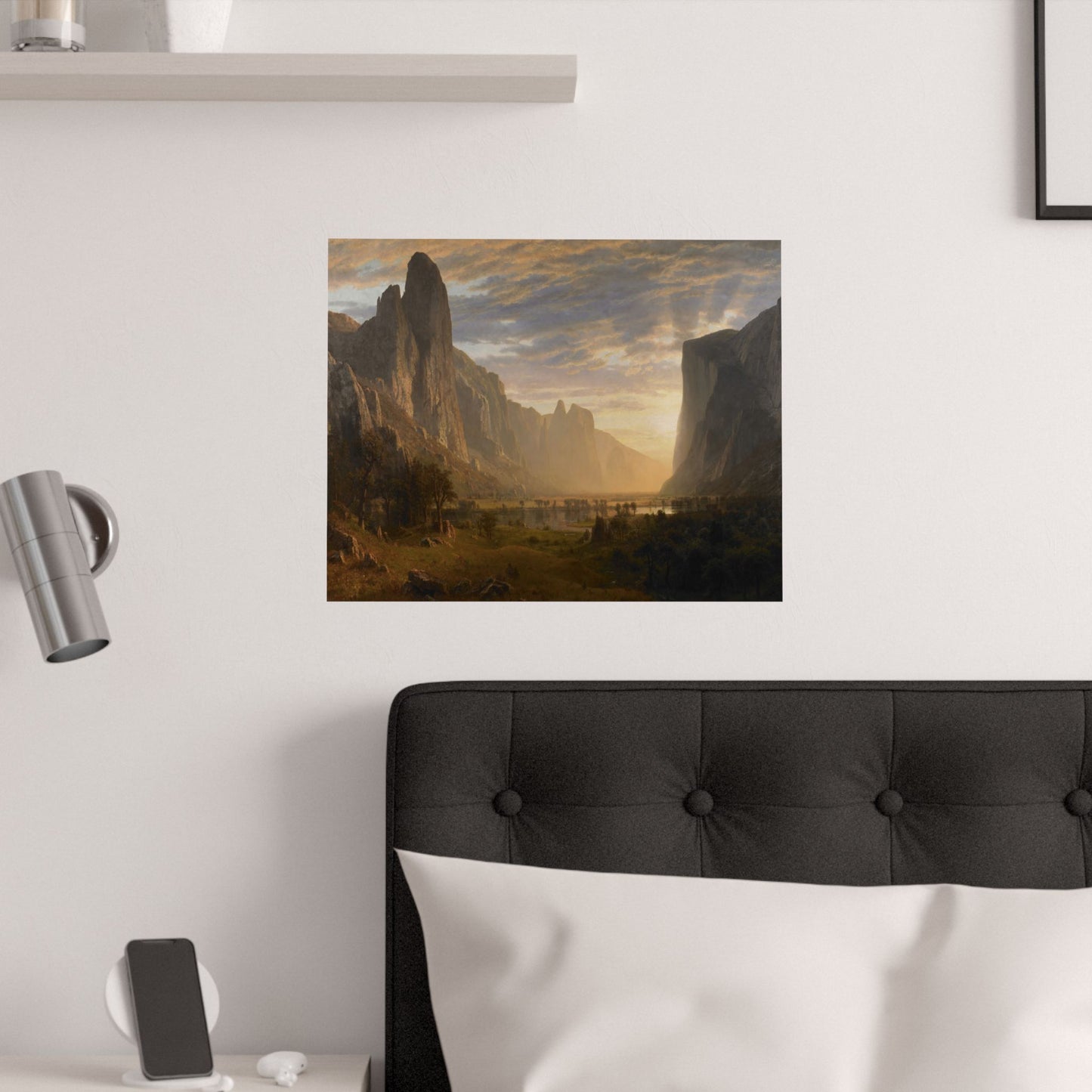 Bierstadt, Albert - Looking Down Yosemite Valley (1865) - Satin Posters