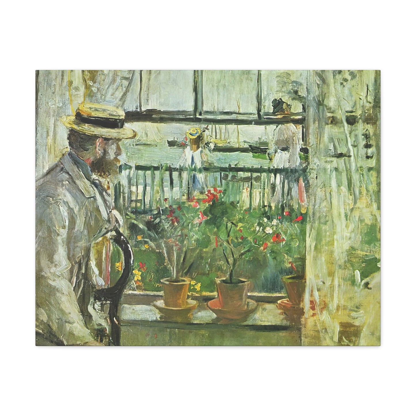 Morisot, Berthe - Eugene Manet on the Isle of Wight (1875) - Canvas Block, unframed