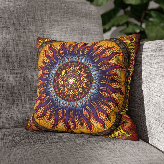 Pacio, Adam - Solar Disc Mandala - Suede Square Pillowcase