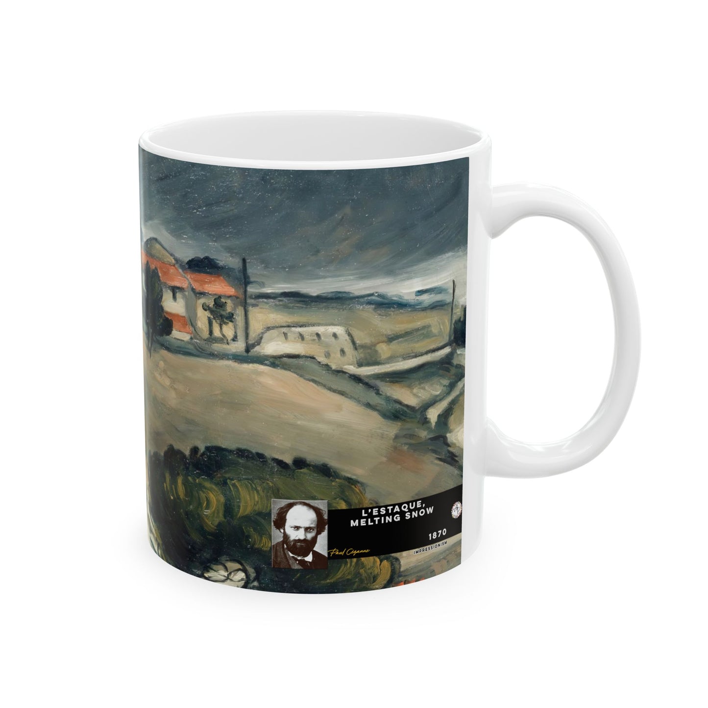 Cézanne, Paul - L’Estaque, Melting Snow (1870) - Ceramic Mug