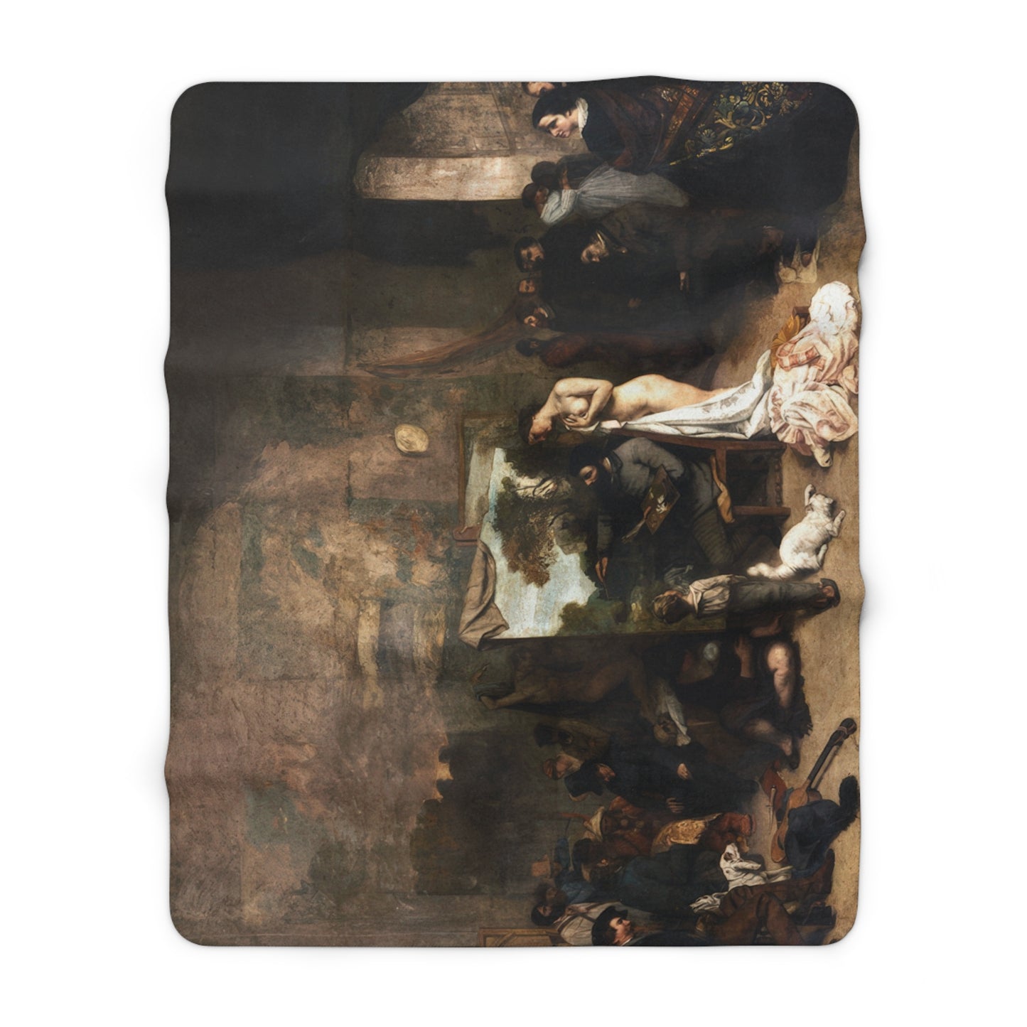 Courbet, Gustave - The Painter’s Studio (1855) - Sherpa Fleece Blanket
