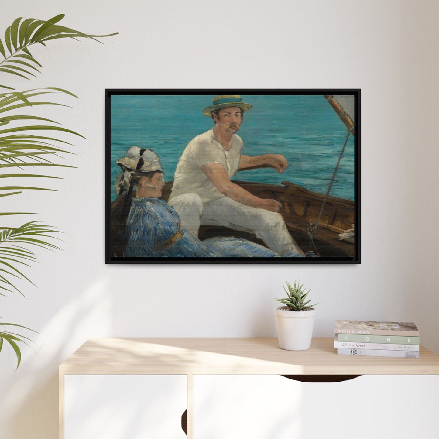 Manet, Édouard - Boating (1874) - Matte Canvas, Framed
