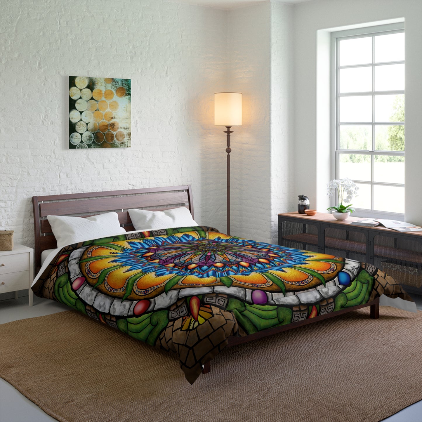 Emerald Arrows Mandala - Comforter