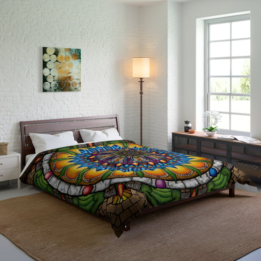 Emerald Arrows Mandala - Comforter