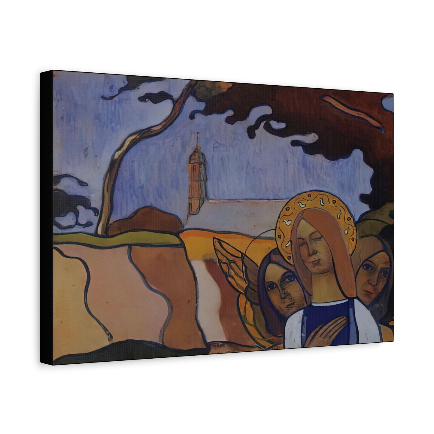 Filiger, Charles - Virgin and Two Angels (1895) - Canvas Block, unframed