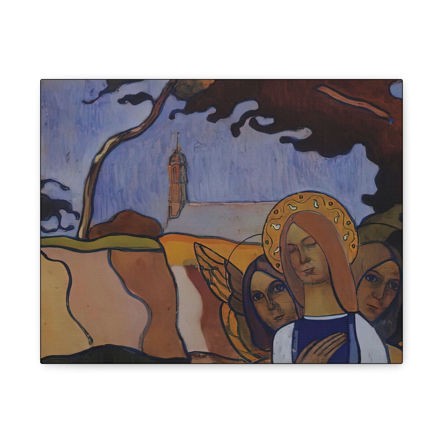 Filiger, Charles - Virgin and Two Angels (1895) - Canvas Block, unframed