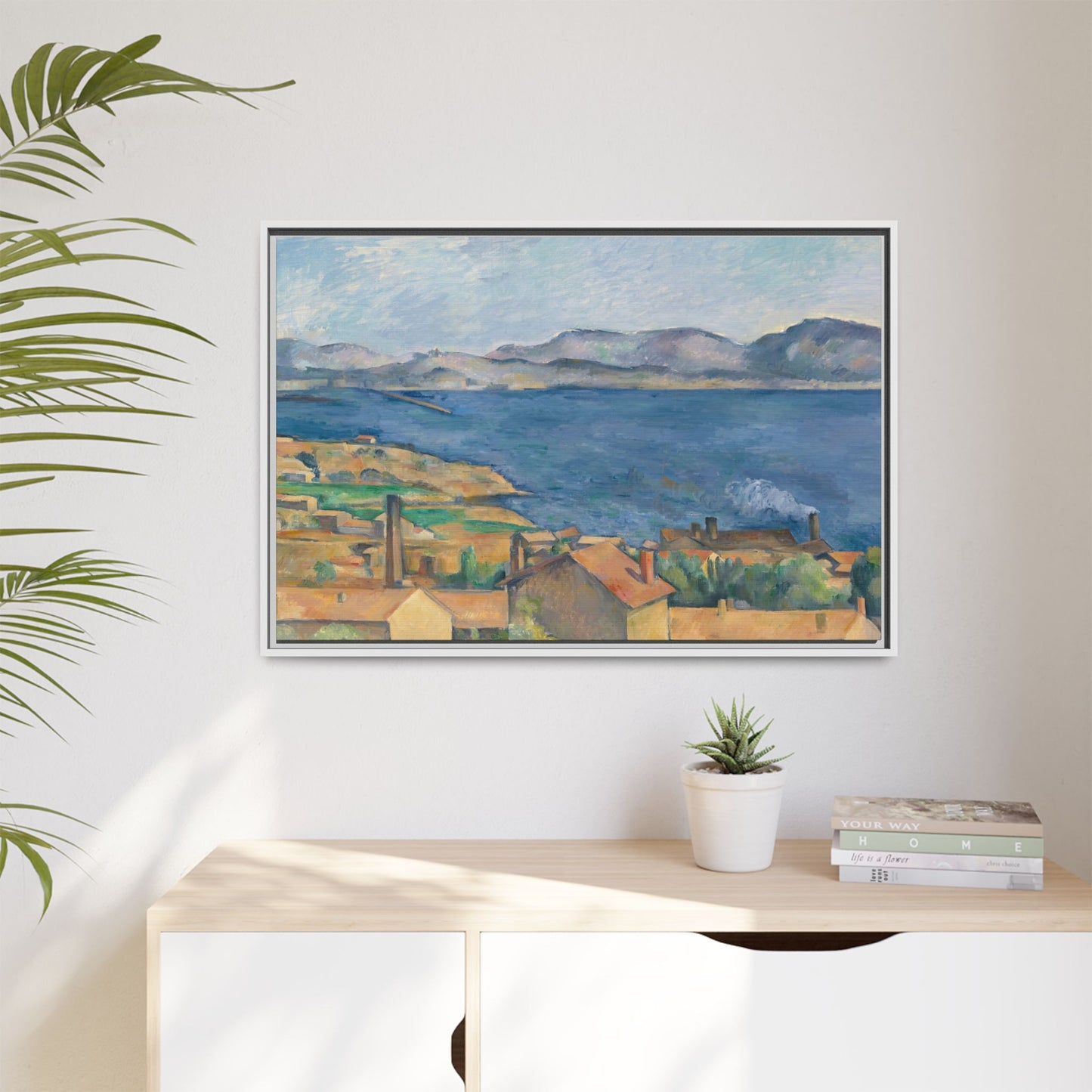 Cézanne, Paul - The Bay of Marseille, Seen from L'Estaque (1885) - Matte Canvas, Framed
