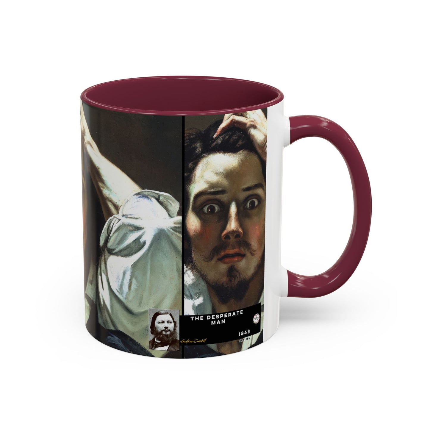 Courbet, Gustave - The Desperate Man (1843) - Colorful Accent Mugs