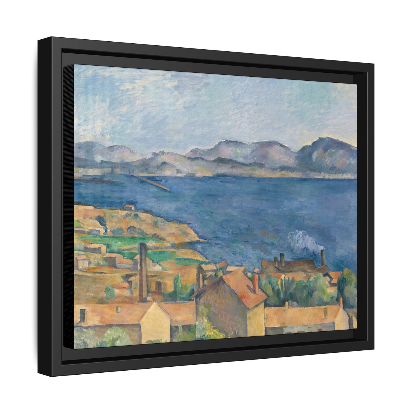 Cézanne, Paul - The Bay of Marseille, Seen from L'Estaque (1885) - Matte Canvas, Framed