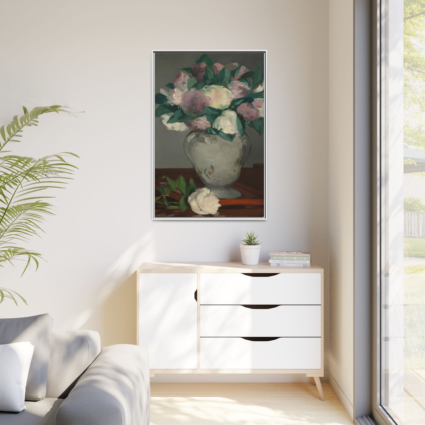 Manet, Édouard - Peonies (1864) - Matte Canvas, Framed