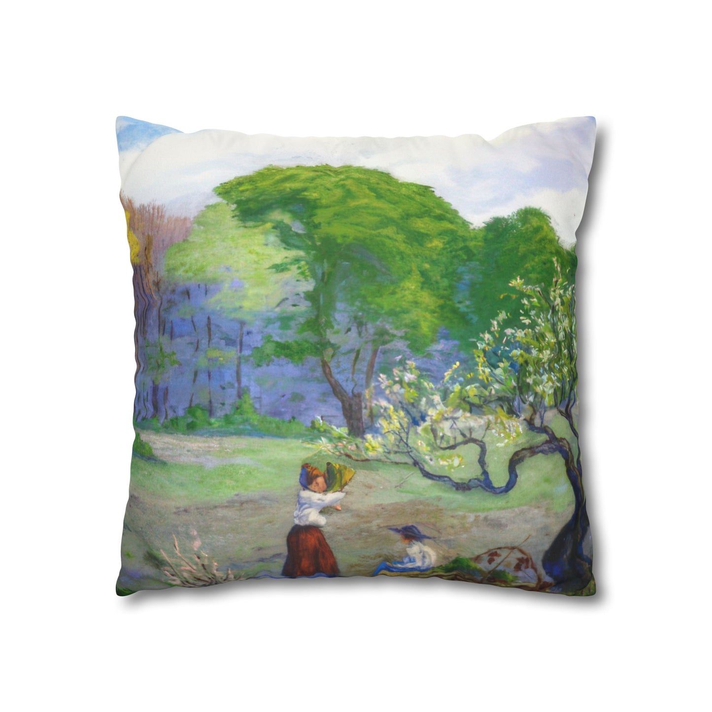 Ranson, Paul - Picking Flowers (1890) - Suede Square Pillowcase