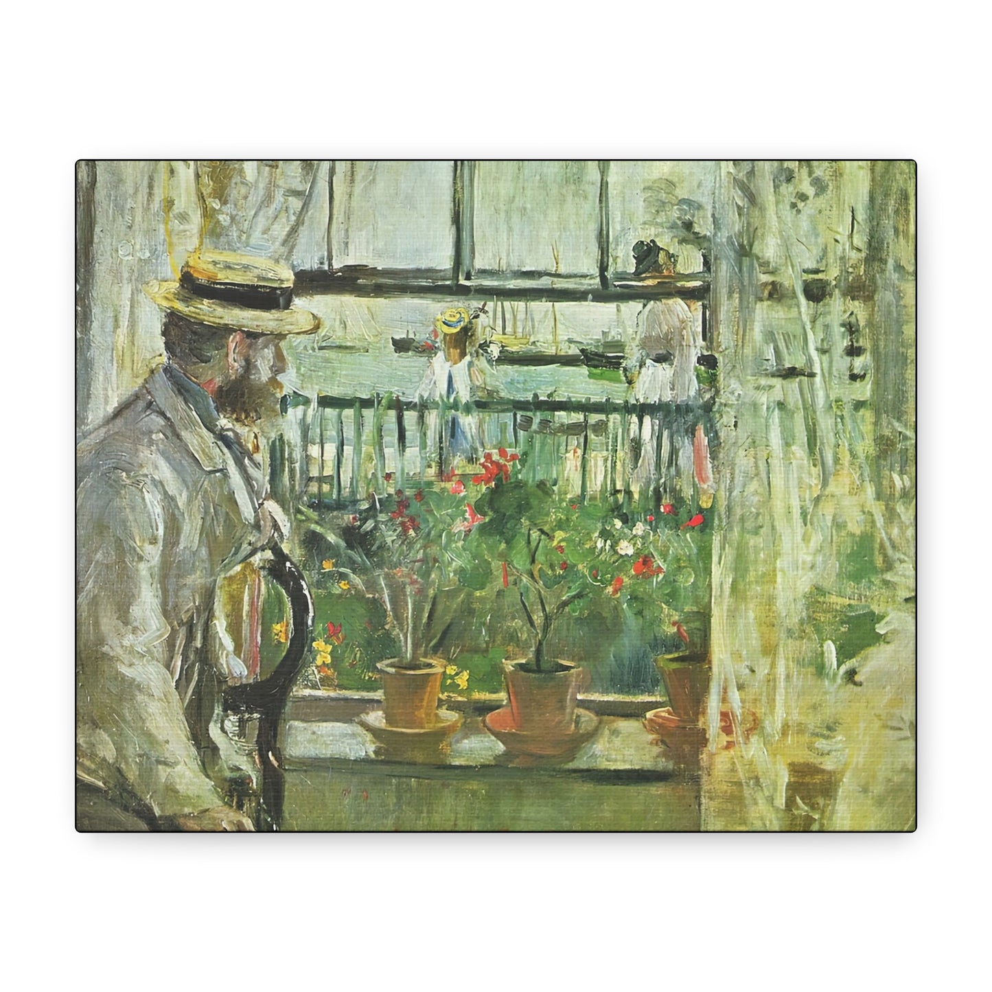 Morisot, Berthe - Eugene Manet on the Isle of Wight (1875) - Canvas Block, unframed