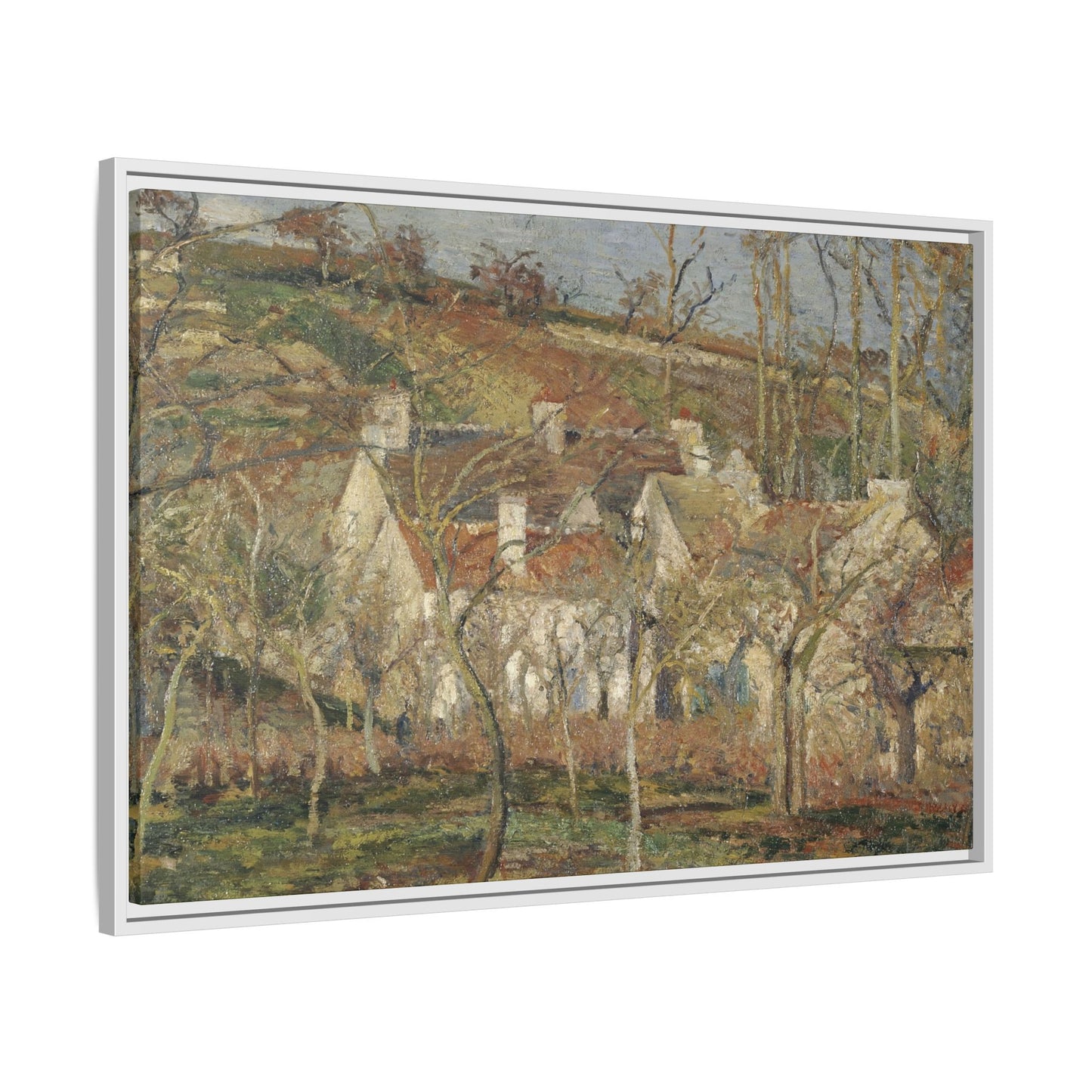 Pissarro, Camille - Red Roofs, Corner of a Village in Winter (1877) - Matte Canvas, Framed