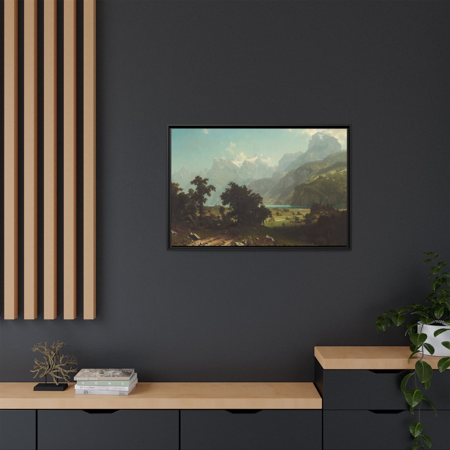 Bierstadt, Albert - Lake Lucerne (1858) - Matte Canvas, Framed