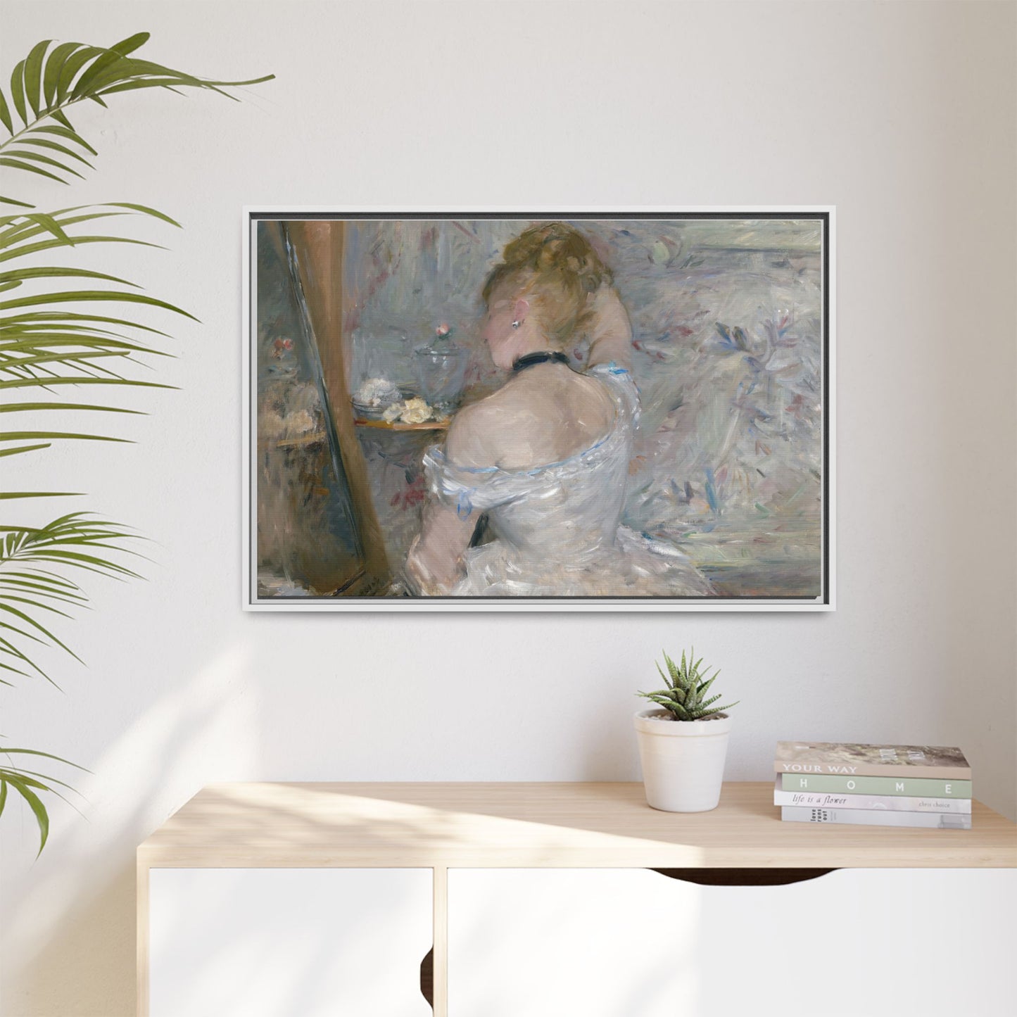 Morisot, Berthe - Woman at Her Toilette (1880) - Matte Canvas, Framed