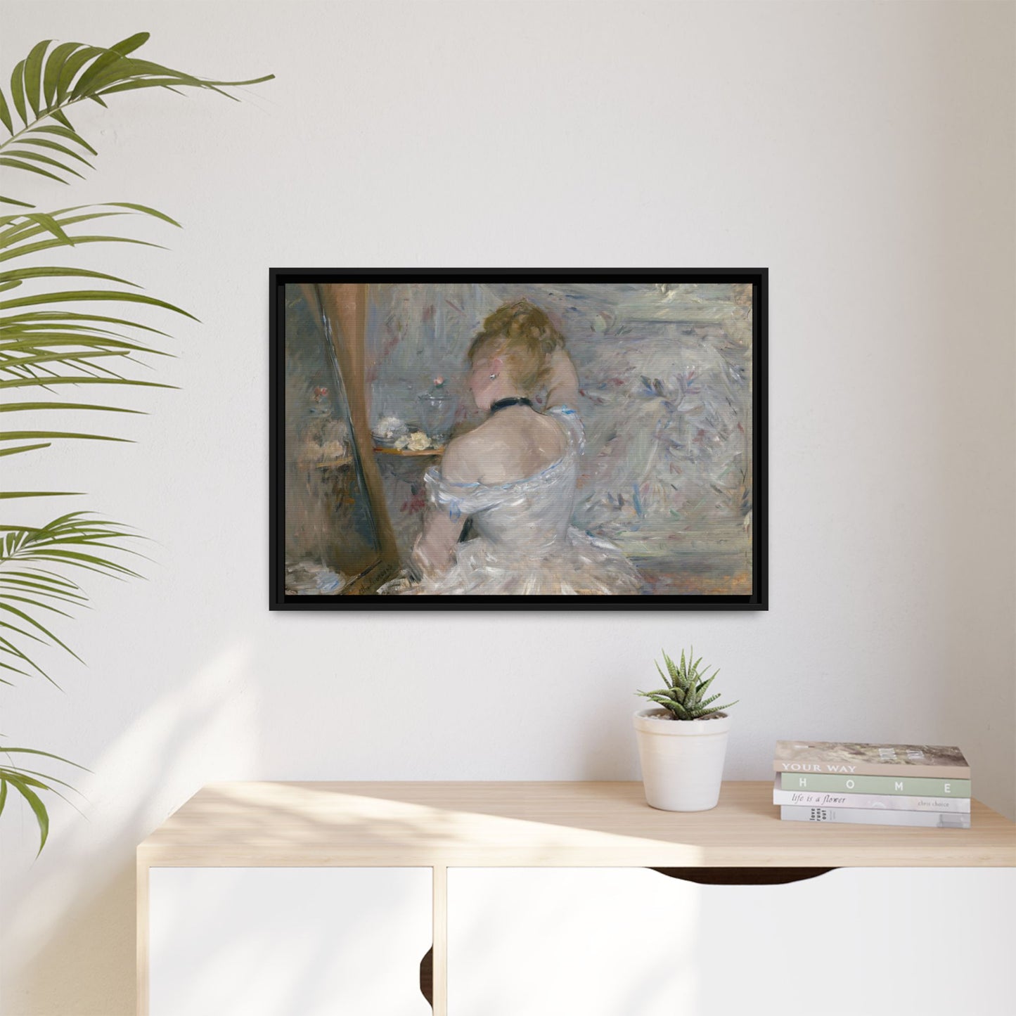 Morisot, Berthe - Woman at Her Toilette (1880) - Matte Canvas, Framed