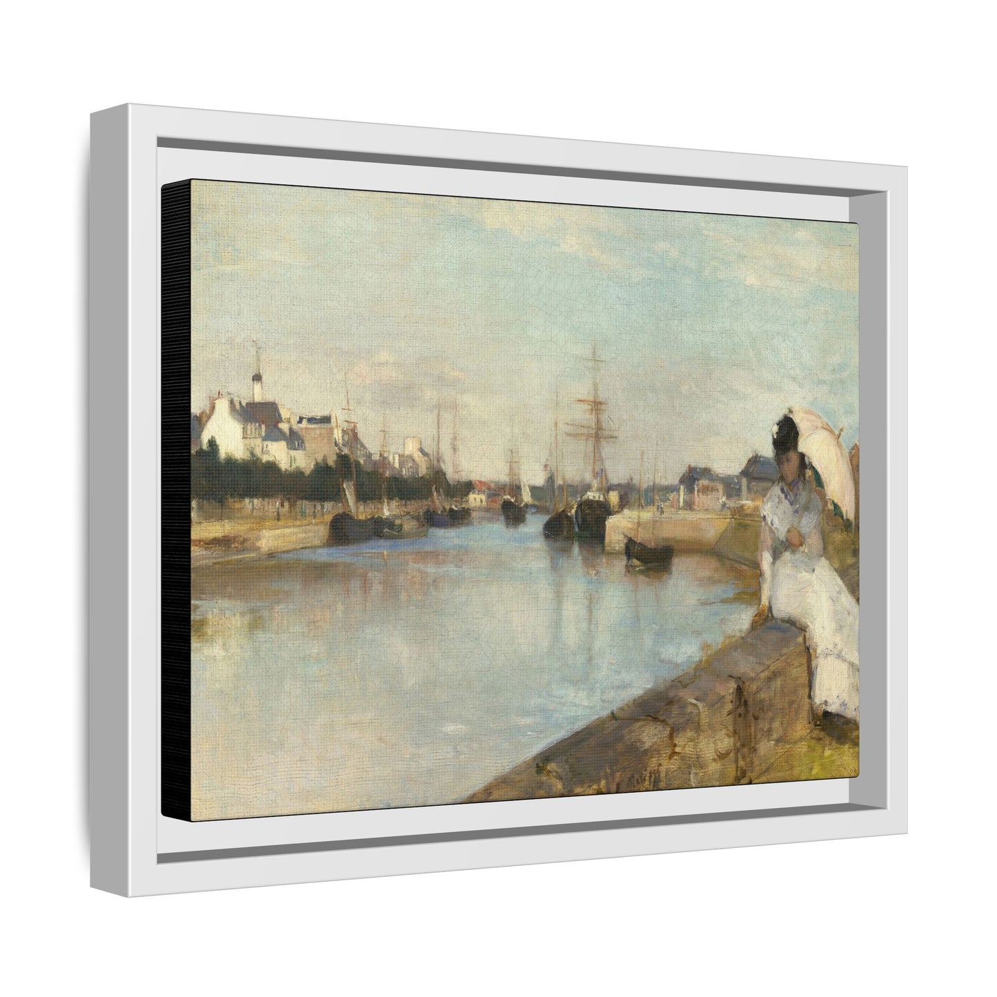 Morisot, Berthe - The Harbor at Lorient (1869) - Matte Canvas, Framed