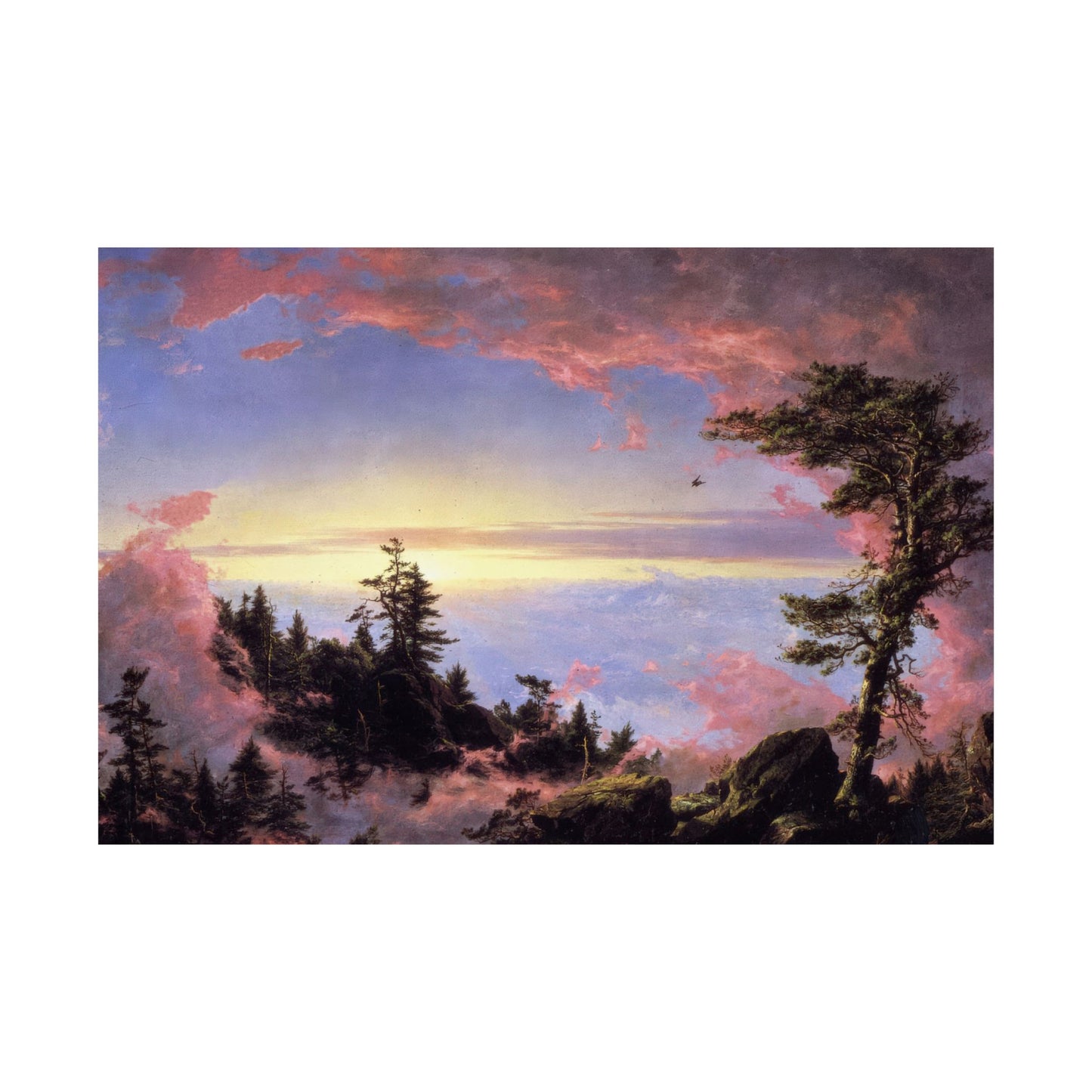 Church, Frederic Edwin - Above the Clouds at Sunrise  (1849) - Satin Posters