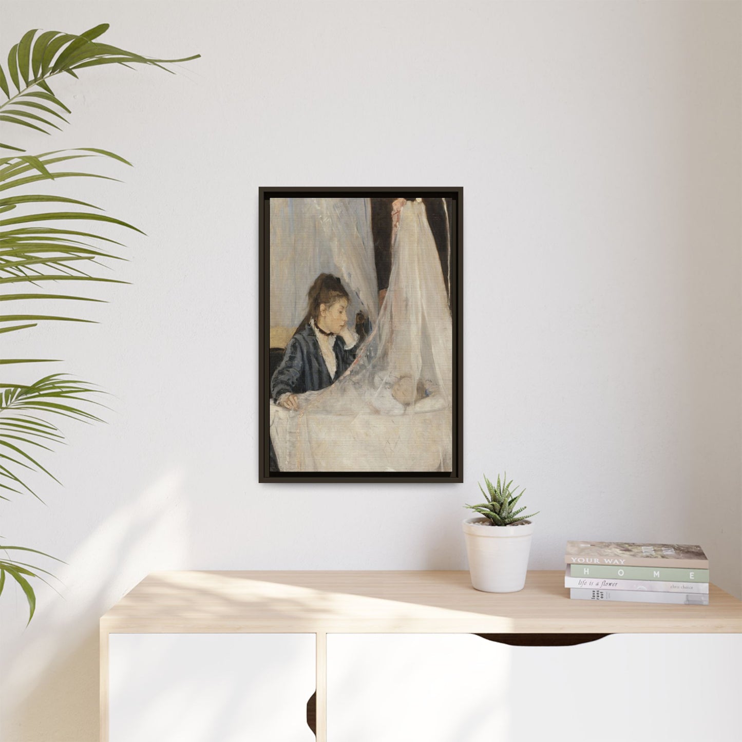 Morisot, Berthe - The Cradle (1872) - Matte Canvas, Framed