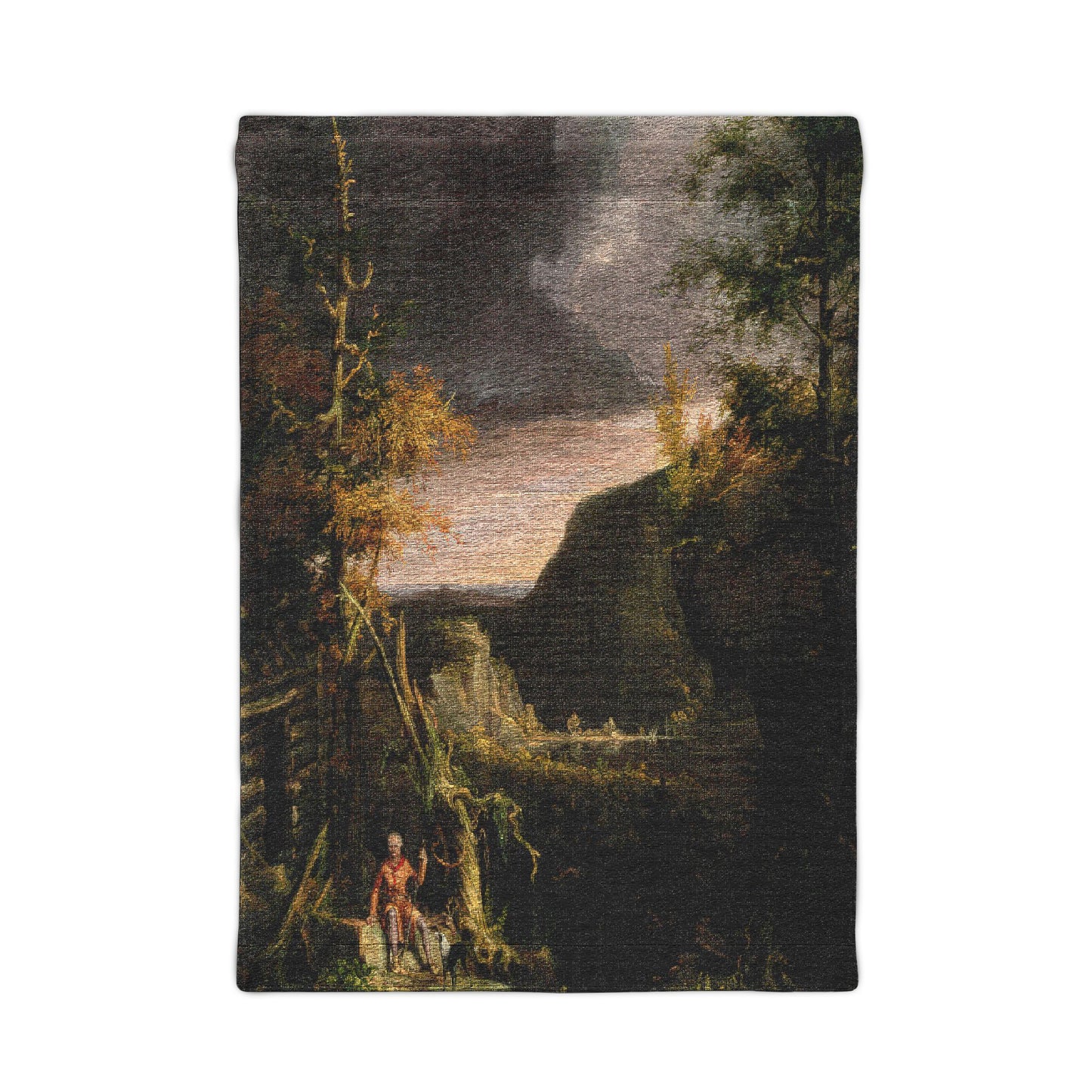 Cole. Thomas - Daniel Boone at his Cabin at Great Osage Lake (1826) - Woven Wall Tapestry