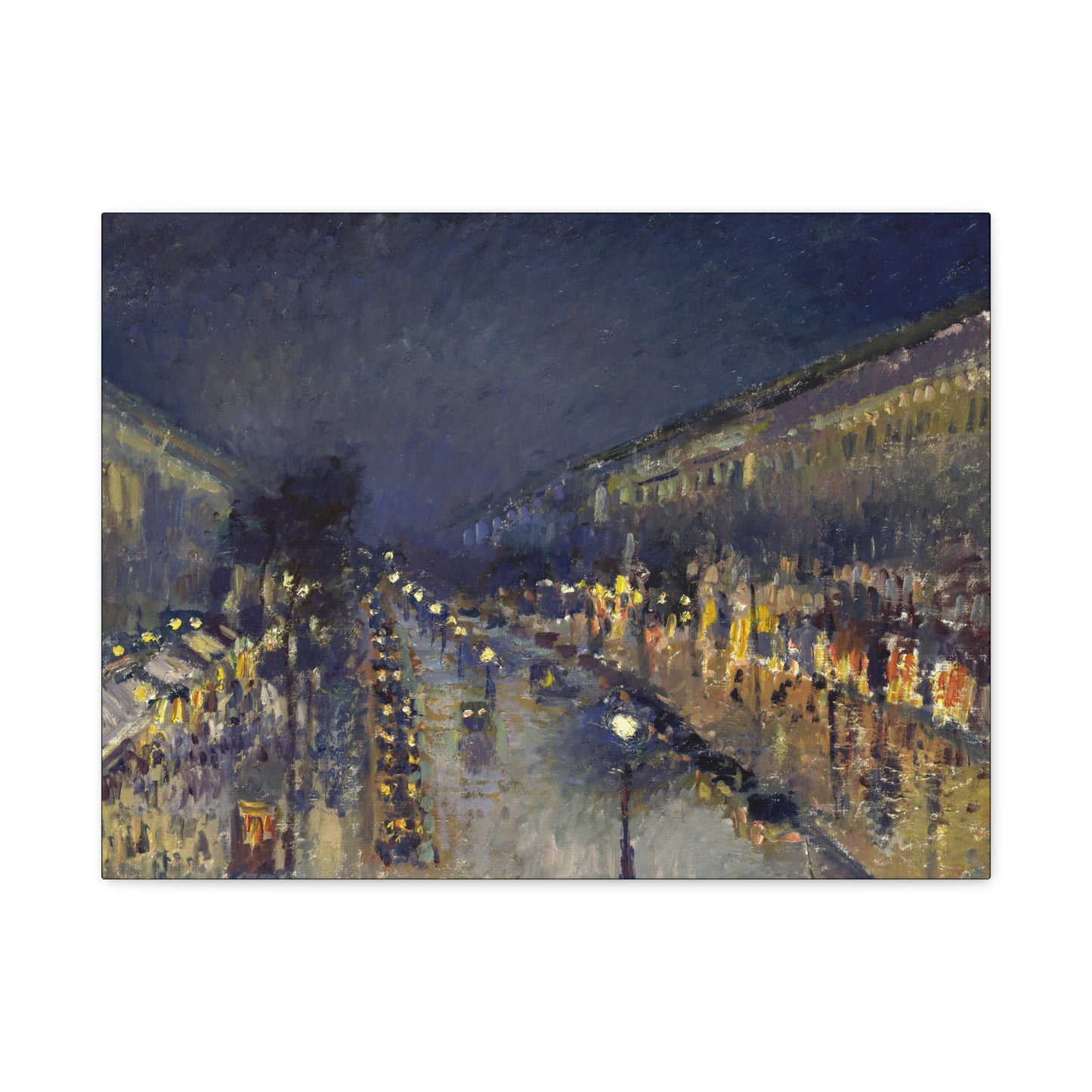 Pissarro, Camille - The Boulevard Montmartre At Night (1897) - Canvas Block, unframed