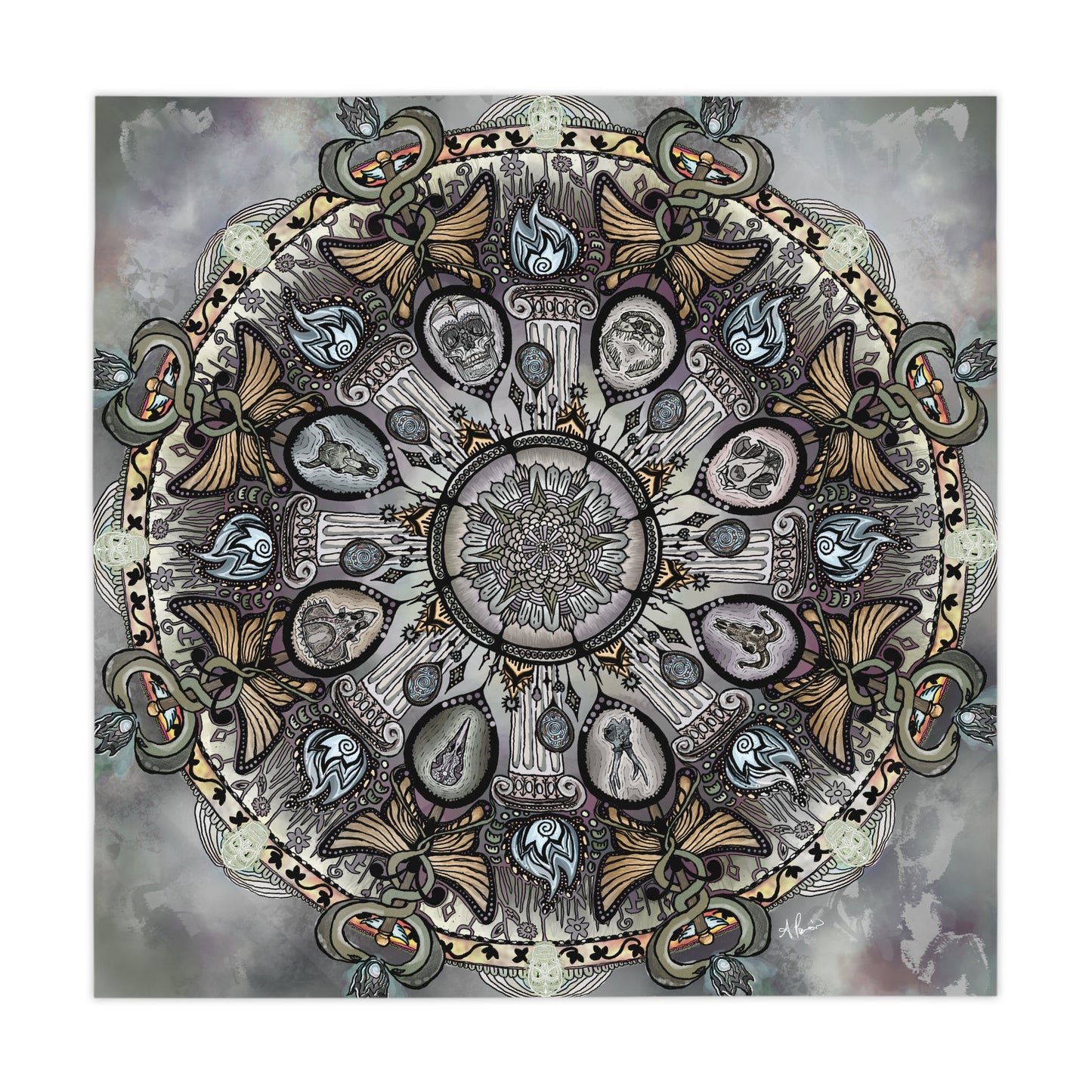 Memento Mori Mandala - Tablecloth