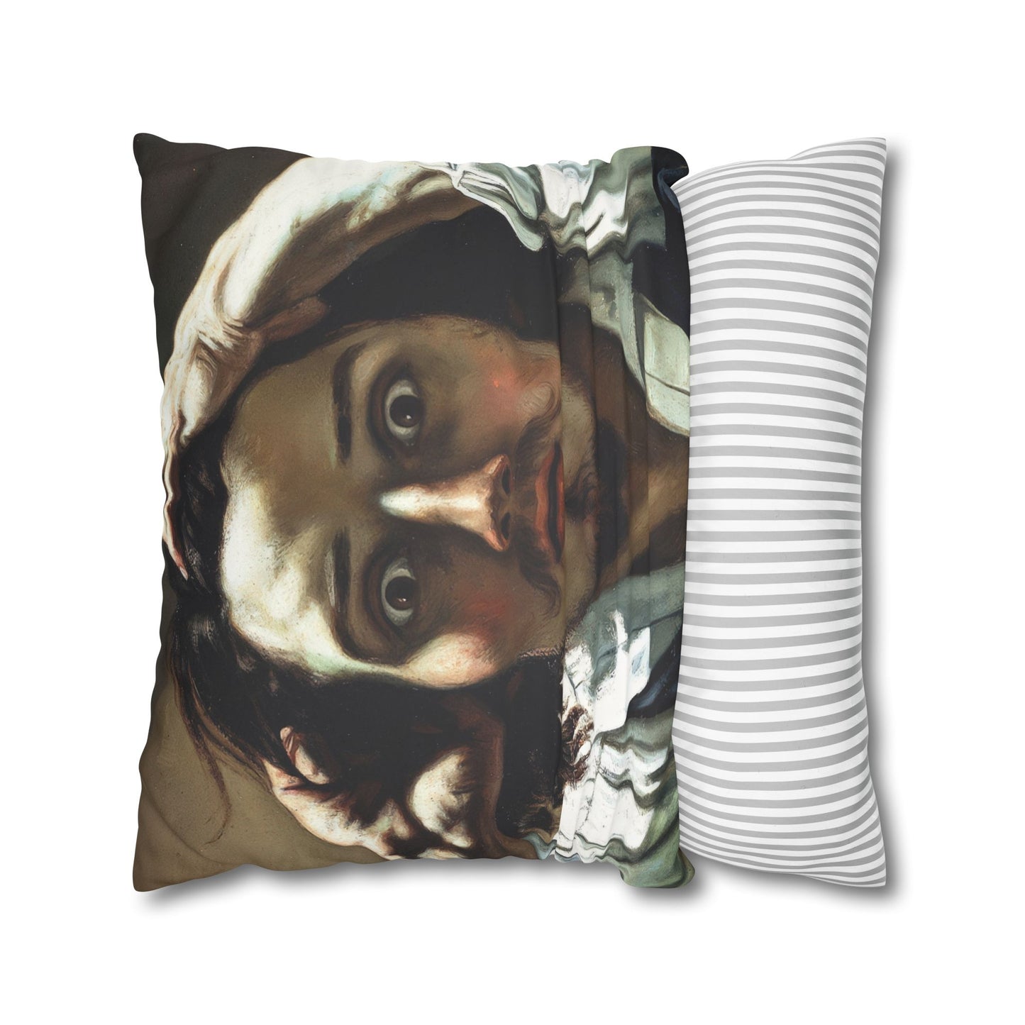 Courbet, Gustave - The Desperate Man (1843) - Suede Square Pillowcase