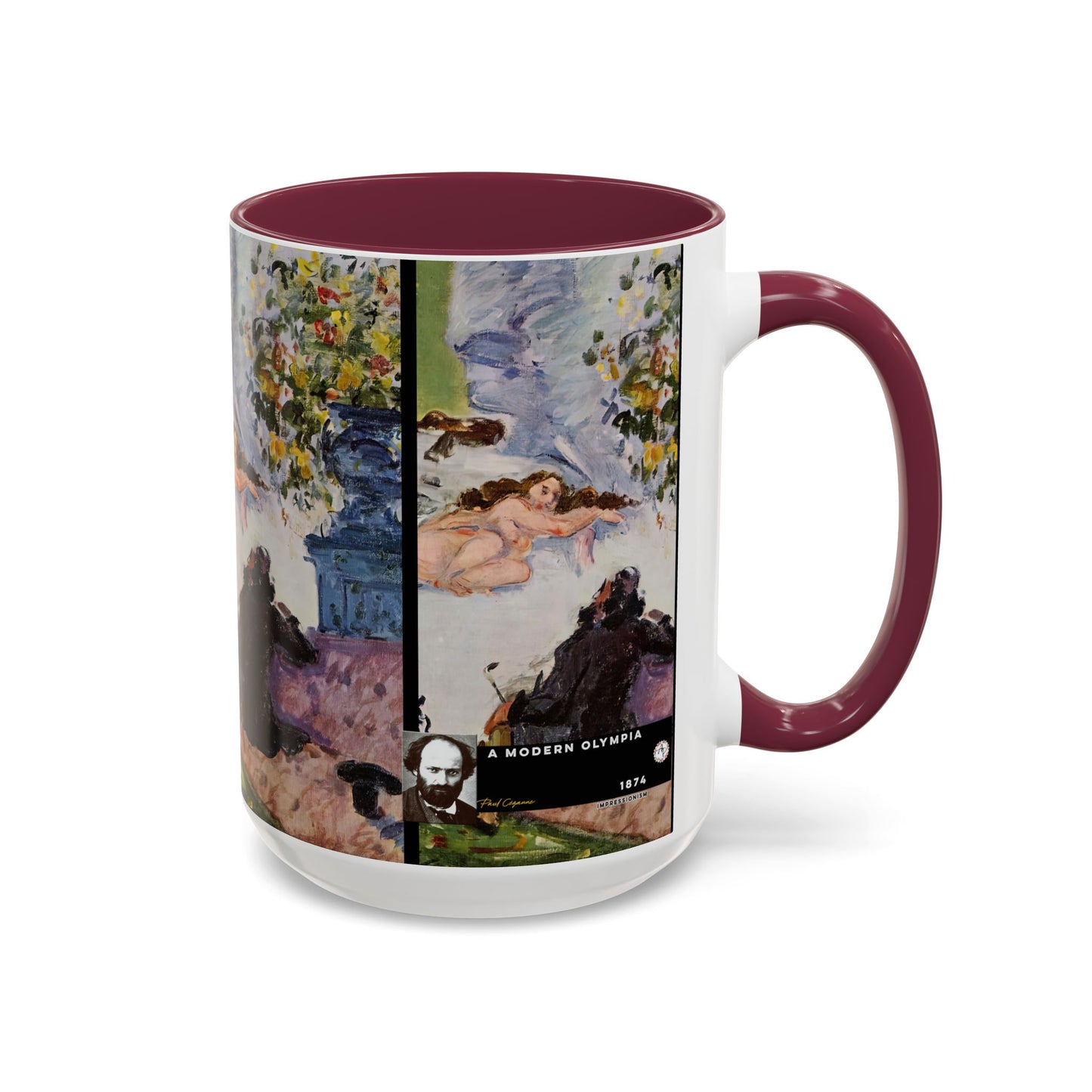 Cézanne, Paul - A Modern Olympia (1874) - Colorful Accent Mugs