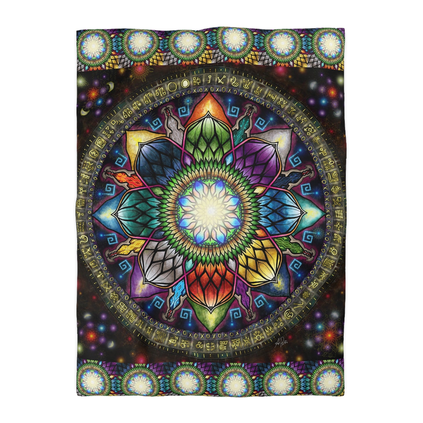 Mystic Jewel Mandala - Microfiber Duvet Cover