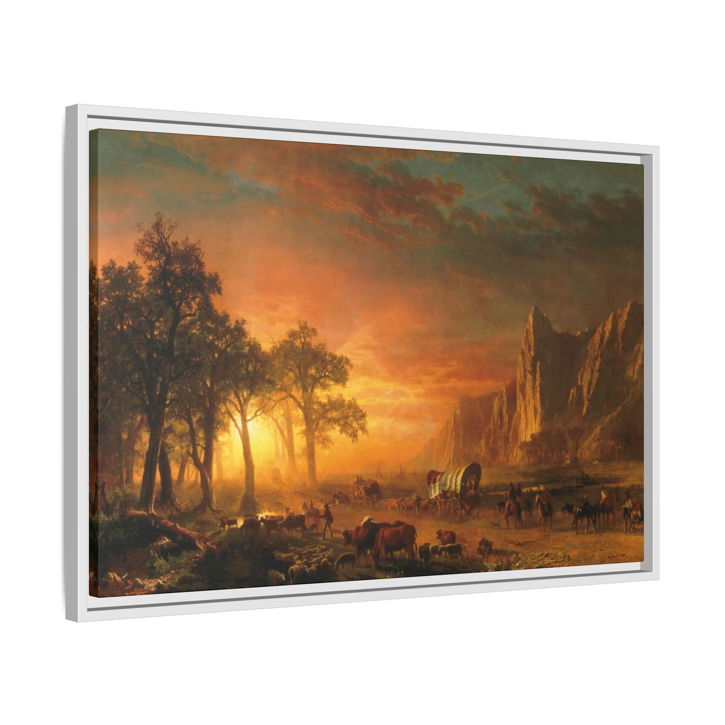 Bierstadt, Albert - Emigrants Crossing the Plains (1867) - Matte Canvas, Framed