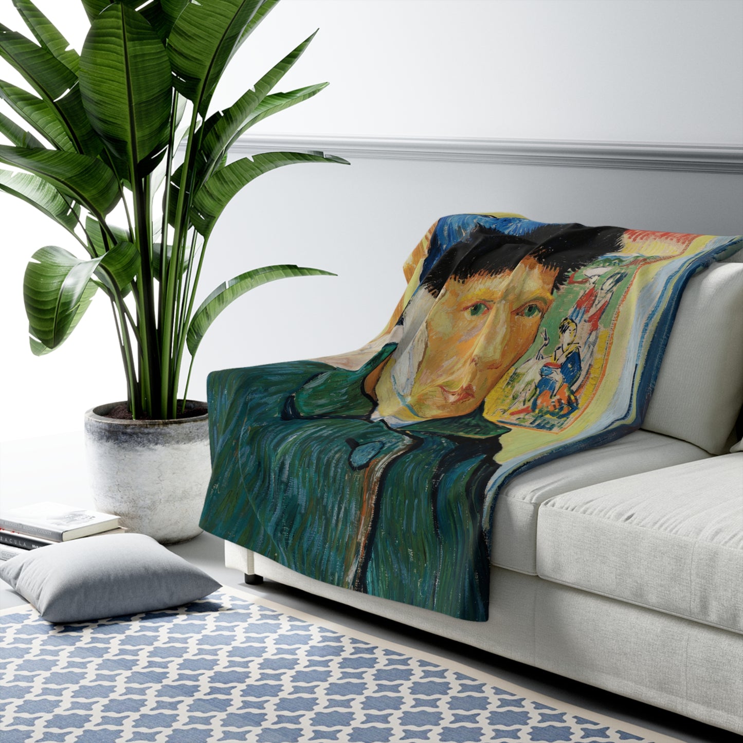 Van Gogh, Vincent - Self Portrait with Bandaged Ear (1889) - Sherpa Fleece Blanket