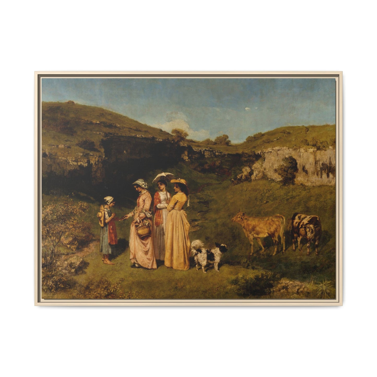 Courbet, Gustave - Young Ladies of the Village (1851) - Matte Canvas, Framed