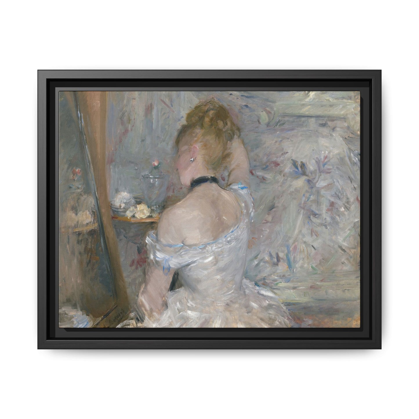 Morisot, Berthe - Woman at Her Toilette (1880) - Matte Canvas, Framed
