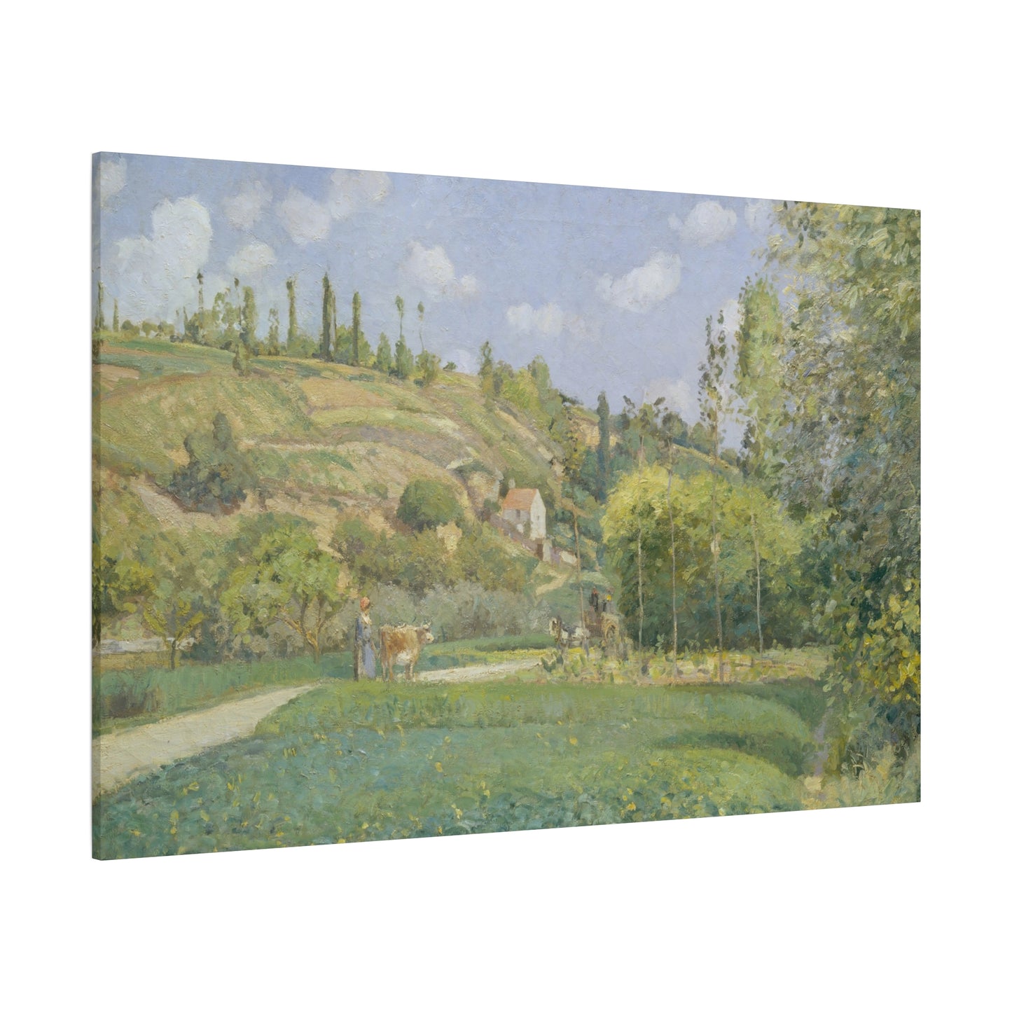 Pissarro, Camille - A Cowherd at Valhermeil, Auvers-sur-Oise (1874) - Canvas Block, unframed