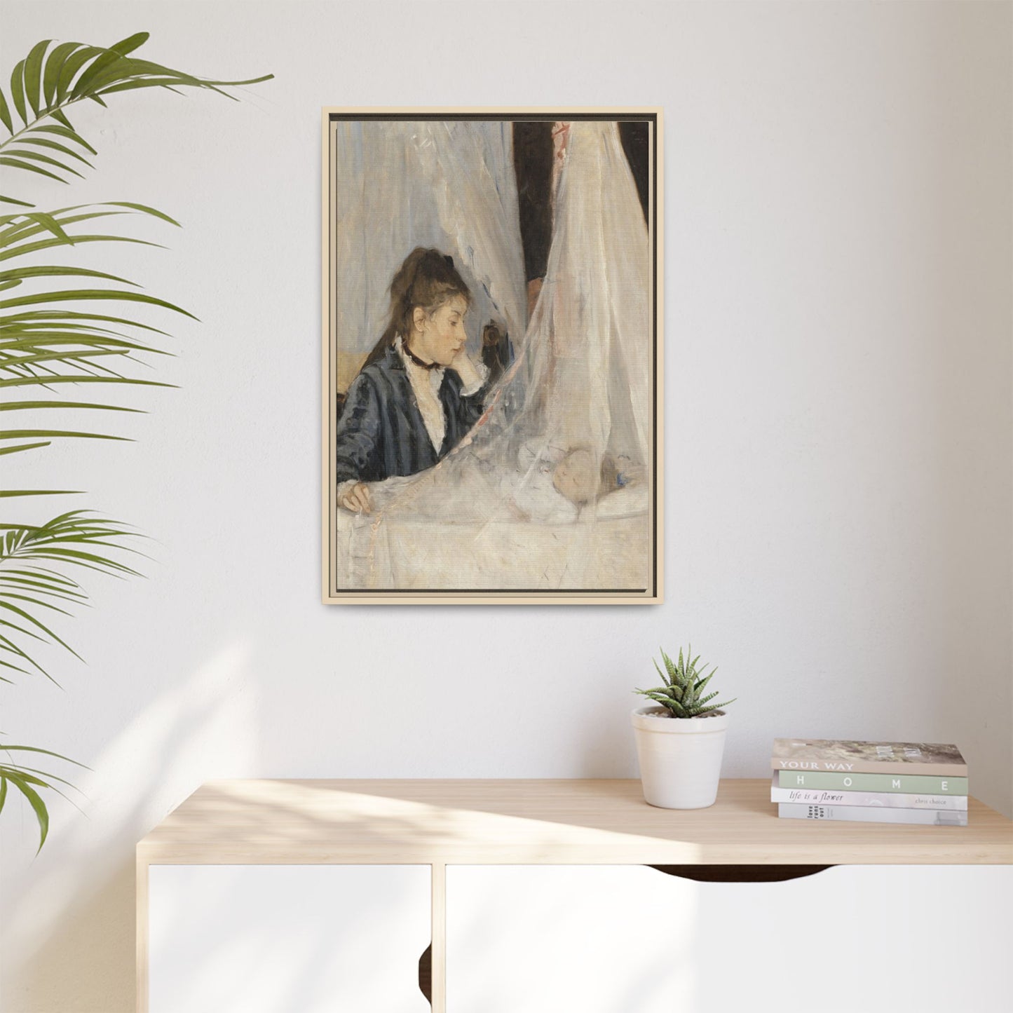 Morisot, Berthe - The Cradle (1872) - Matte Canvas, Framed