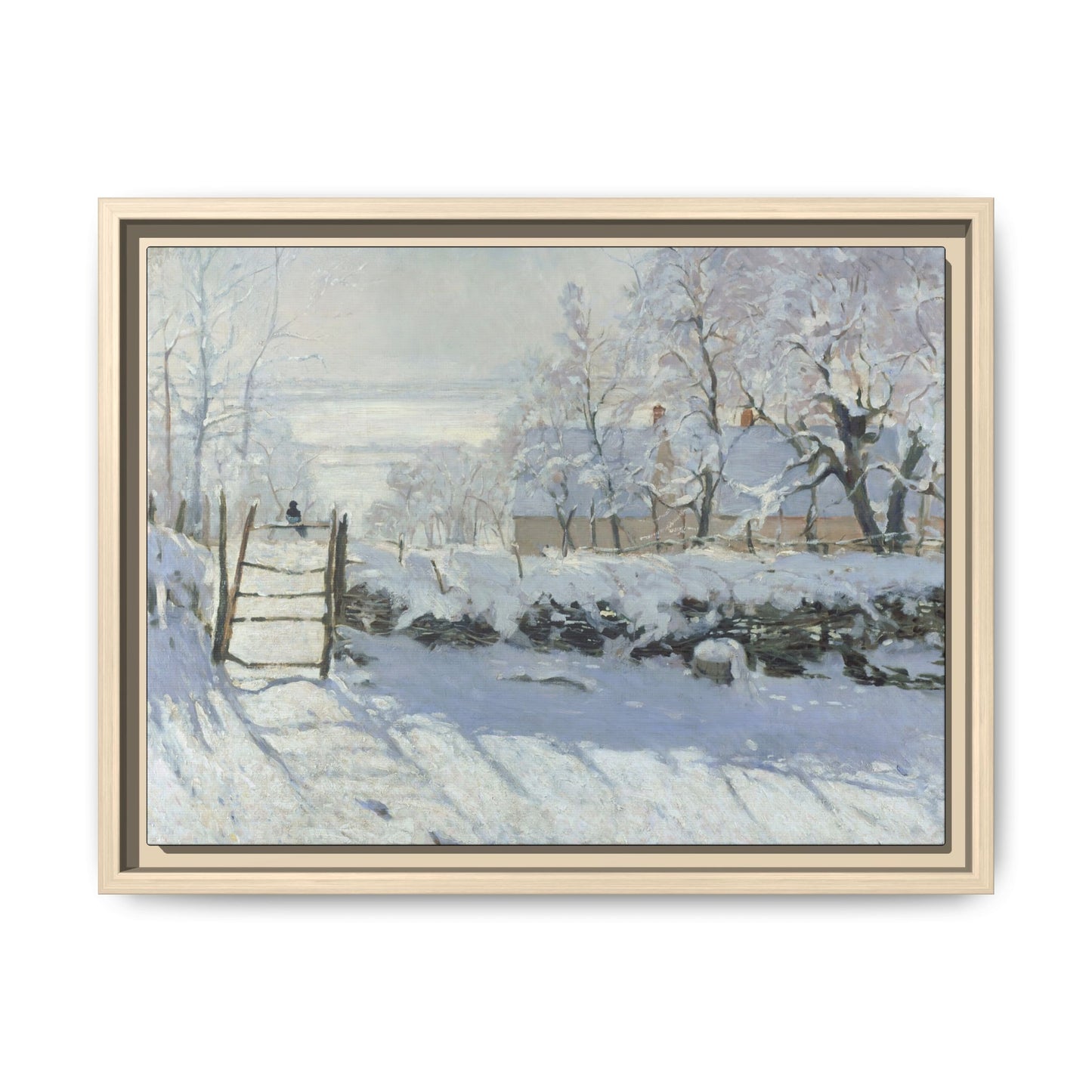 Monet, Claude - The Magpie (1868) - Matte Canvas, Framed