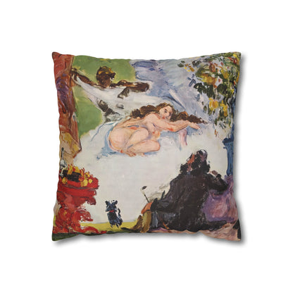Cézanne, Paul - A Modern Olympia (1874) - Suede Square Pillowcase