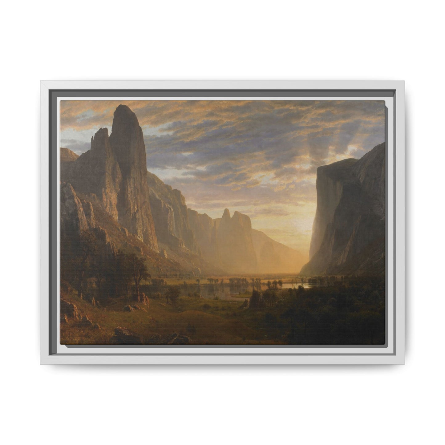 Bierstadt, Albert - Looking Down Yosemite Valley (1865) - Matte Canvas, Framed