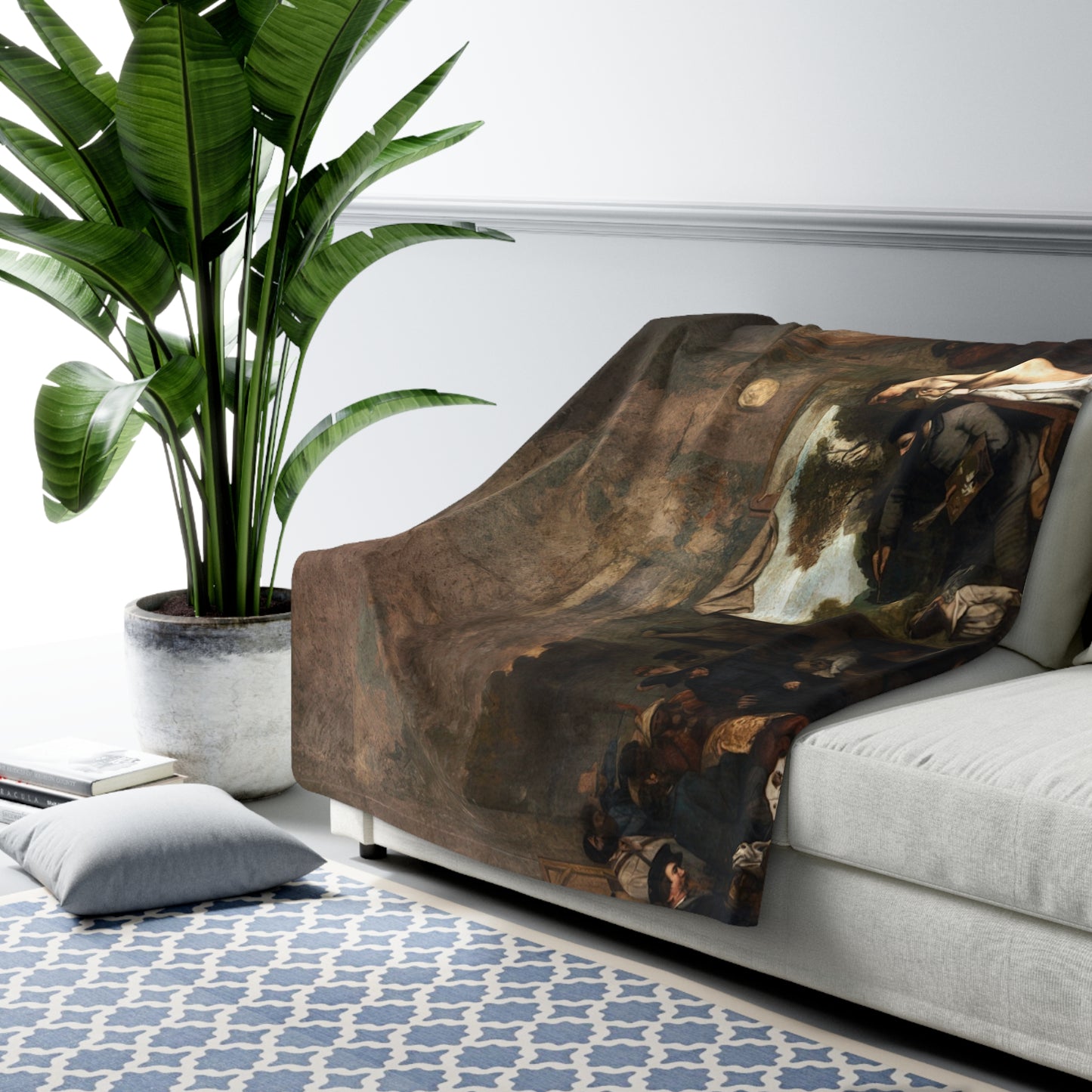 Courbet, Gustave - The Painter’s Studio (1855) - Sherpa Fleece Blanket