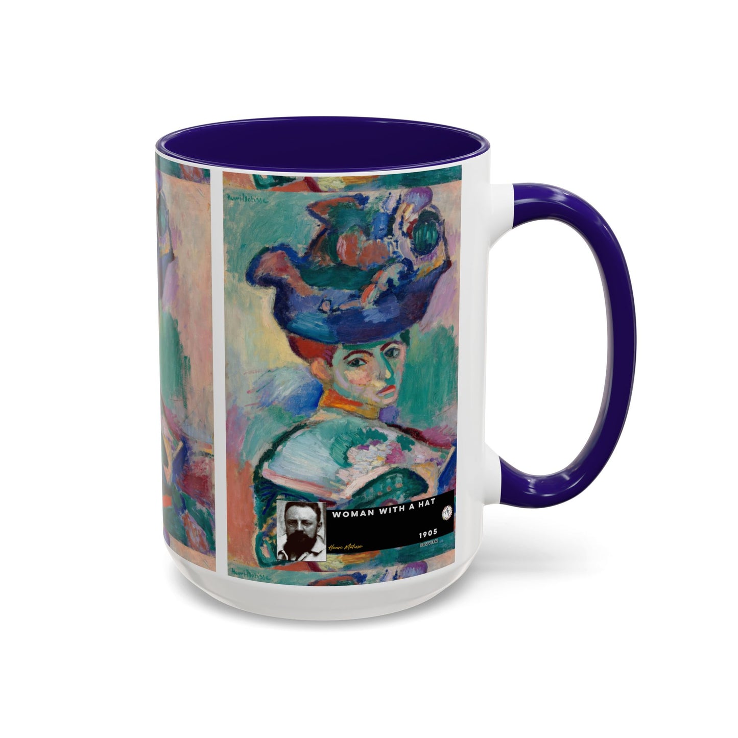 Matisse, Henri - Woman with a Hat (1905) - Colorful Accent Mugs