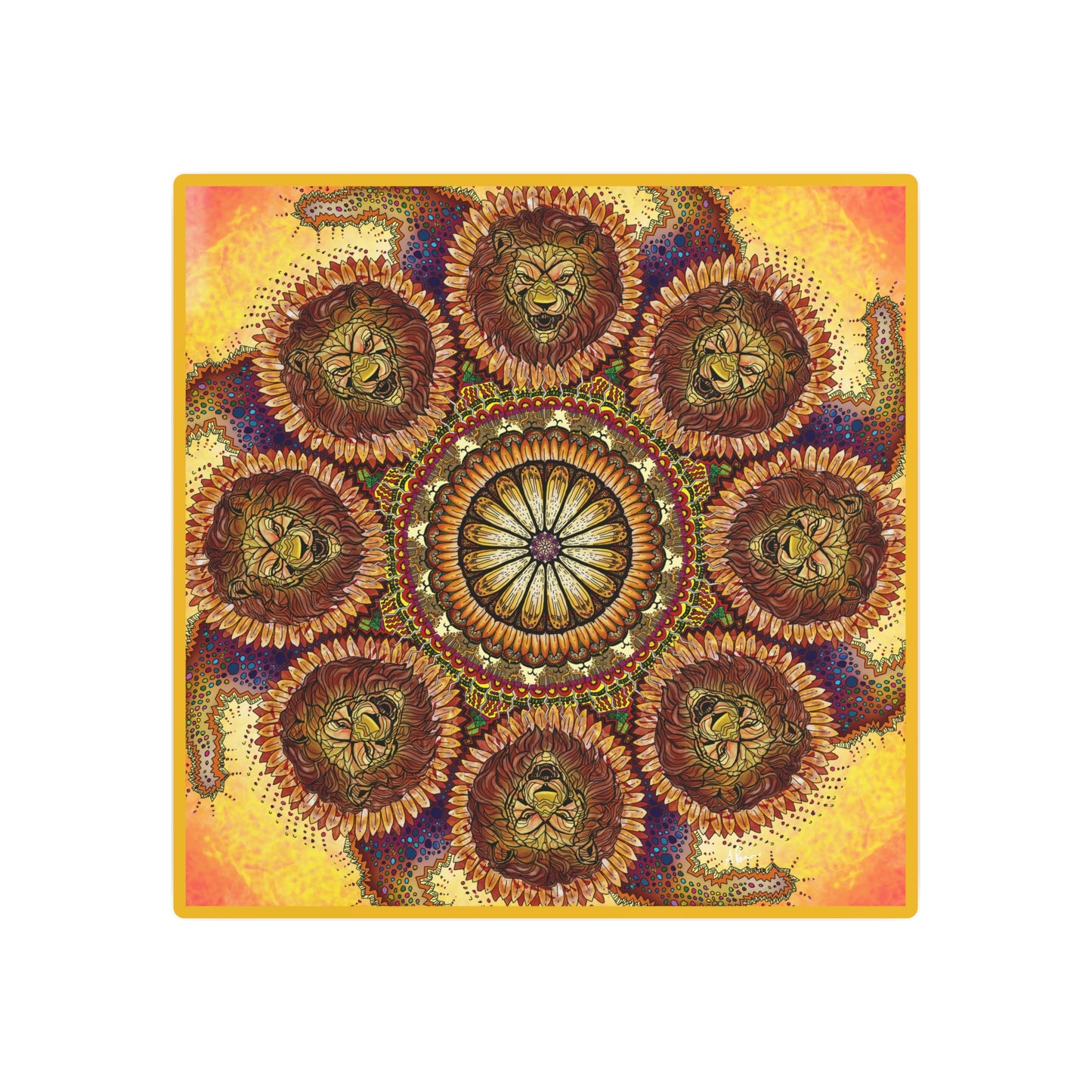 Lion Summer Mandala - Metal Sign