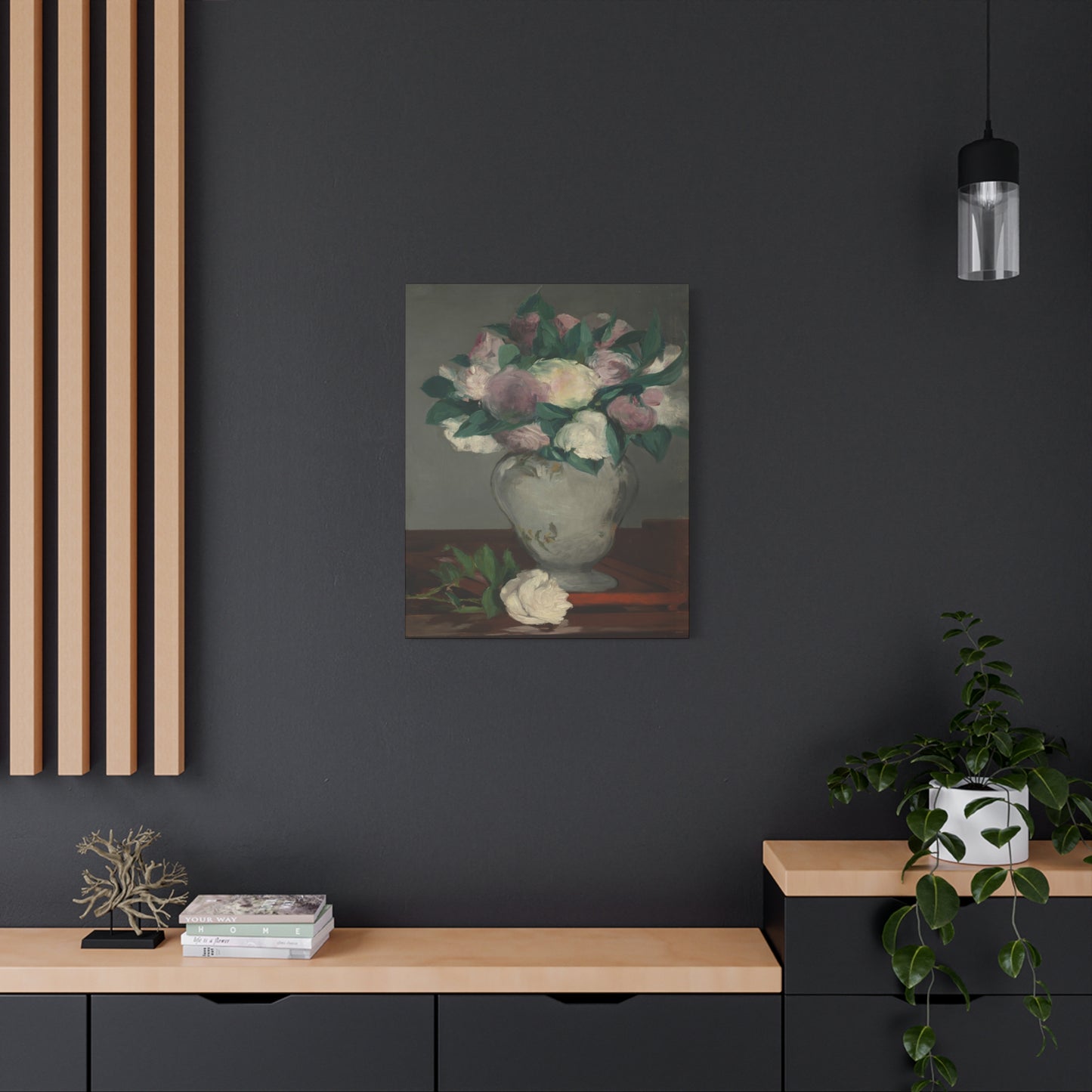 Manet, Édouard - Peonies (1864) - Canvas Block, unframed